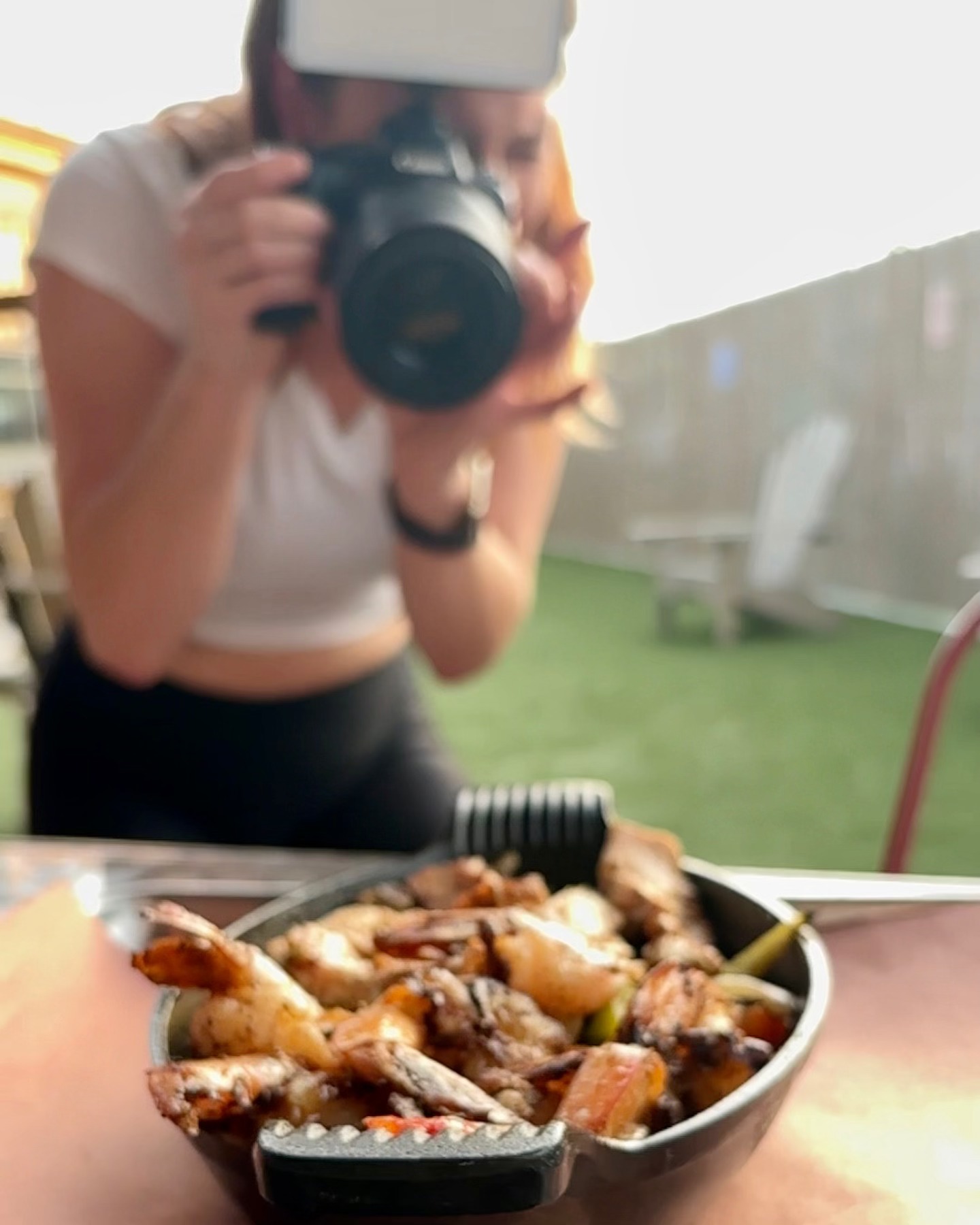 Some behind the scenes creating content this week with @hannahmarie0129 at @lascrucestexmex