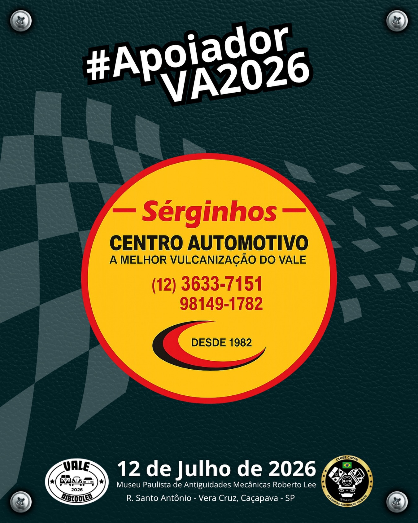 🛞🔧 Referência quando o assunto é vulcanização!
O Sérginhos Centro Automotivo é destaque no Vale quando falamos em vulcanização de pneus, oferecendo serviço de qualidade, segurança e confiança para quem não pode ficar parado.
Experiência e precisão para manter seu carro sempre pronto pra rodar! 🚗💨
#ValeAircooled2026 #SérginhosCentroAutomotivo #Vulcanização #CentroAutomotivo #carrosclassicos