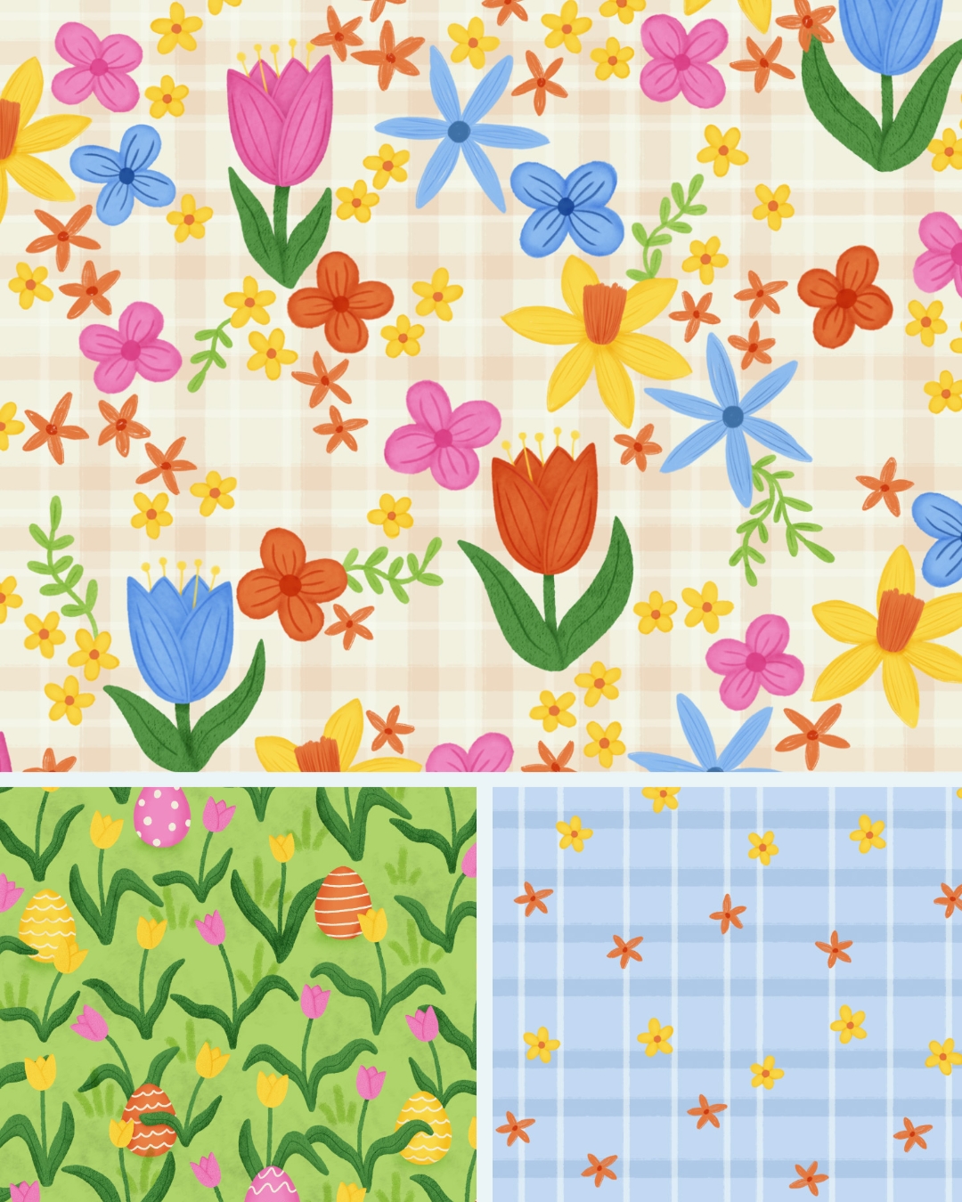 I also created a mini pattern collection for my Easter Wishes greeting card range.
For illustration collaborations, please contact me directly or my agency @advocateart01
happy easter - easter art - easter illustration - greeting card - surface pattern design - art licensing - adobe fresco - freelance illustrator - art for products