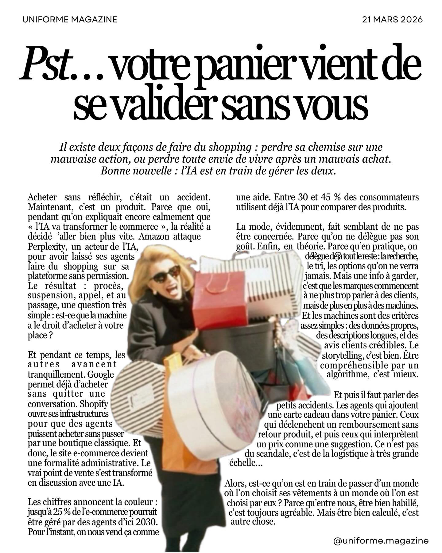 Il existe deux façons de faire du shopping : perdre sa chemise sur une mauvaise action, ou perdre toute envie de vivre après un mauvais achat. Bonne nouvelle : l’IA est en train de gérer les deux.