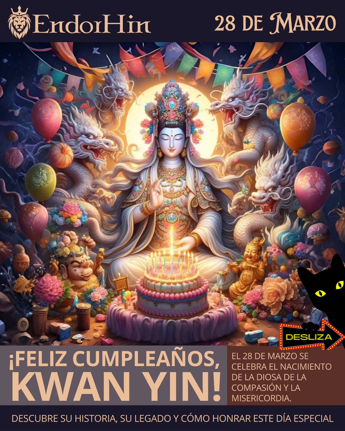 ✨ ¡Hoy es el cumpleaños de Kwan Yin! 🎂🌸 La diosa de la compasión y la misericordia ✨
Cada 28 de marzo se celebra el nacimiento de esta deidad venerada en todo el mundo. 🙏
Un día para honrar su amor incondicional, su guía y su infinita bondad.
🌿 Ofrendas, oraciones, actos de caridad… Existen muchas formas de celebrar este día especial.
¿Quieres saber más? Desliza y descubre cómo honrarla.
💬 ¿Conocías esta fecha? ¿Has sentido la energía de Kwan Yin en tu vida? ¡Cuéntamelo en los comentarios!
🔮✨
.
.
.
.
.
.
.
.
.
#KwanYin #Compasión #EnergíaFemenina #Diosa #Tarot TarotChile TarotColombia LecturaDeTarotOnLine Espiritualidad Budismo Misericordia