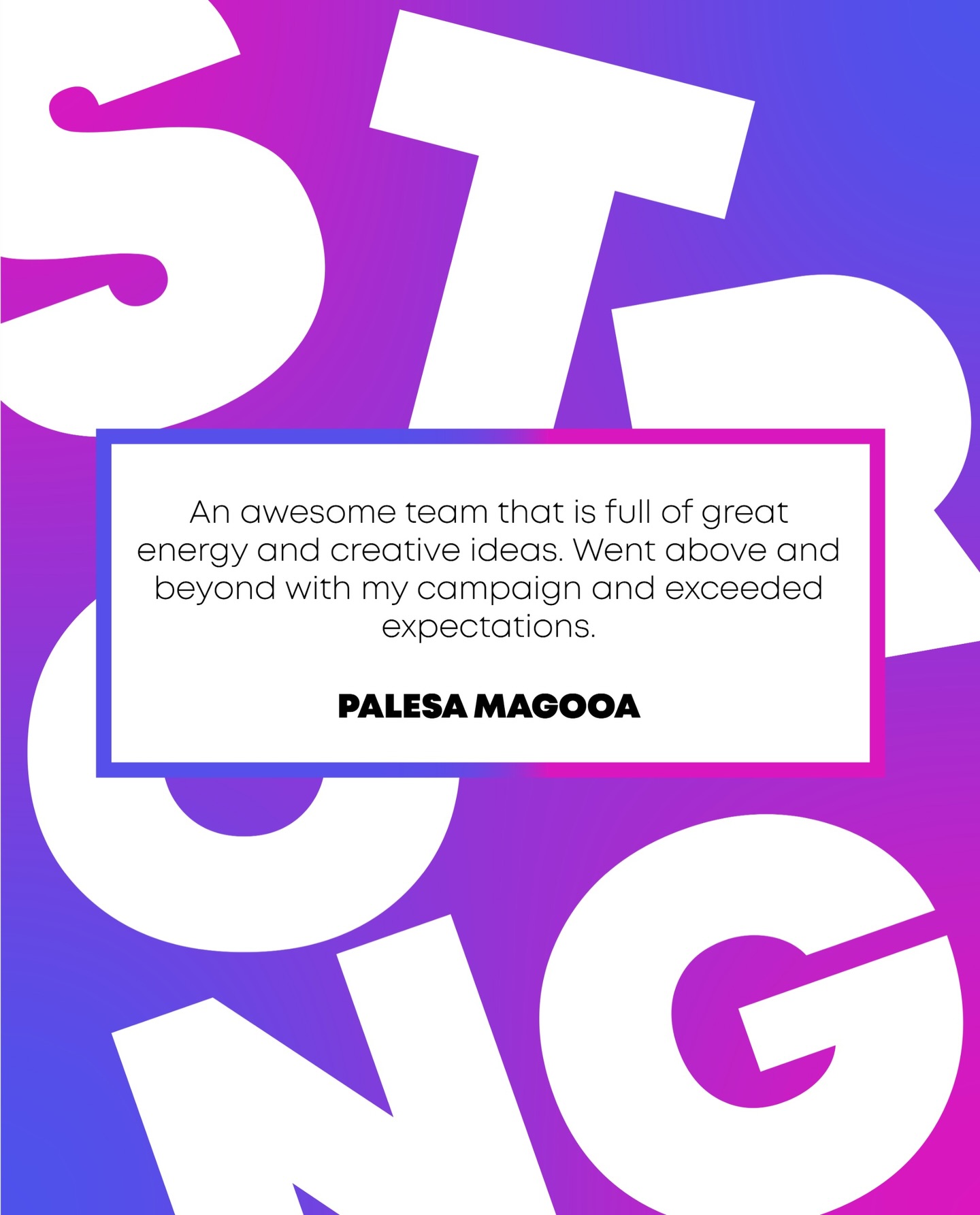 At STRONG PR, Marketing and Events, we pride ourselves on delivering results that speak for themselves.
