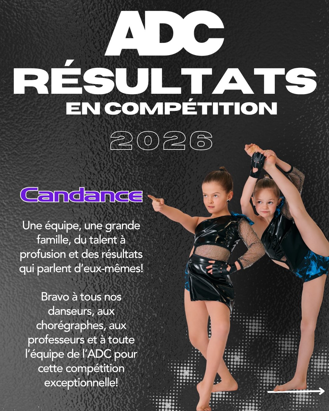 Quel week-end incroyable à @candancecompetition ! 💥
Chers danseurs, vous nous rendez tellement fiers, tant sur scène que hors scène, par votre attitude et vos encouragements. Merci d’être qui vous êtes et de si bien véhiculer les valeurs de l’ADC.
Au-delà des résultats, nous avons vécu des moments précieux, des liens plus forts que jamais et une ambiance familiale exceptionnelle. C’est TELLEMENT ça, l’ADC ! ❤️
Bravo à tous nos danseurs, professeurs et chorégraphes pour leurs performances, leur passion et leur engagement. Vous pouvez être extrêmement fiers de vous ! 👏
Et quel week-end ! 🏆 Nous repartons grands gagnants du Showcase Junior et avec la meilleure note de toute la compétition en hip-hop, lyrique et acro ! Une vraie fierté pour notre école et nos danseurs.
Bravo également aux autres écoles de danse présentes et merci pour cette belle fin de semaine de partage et de belles rencontres ! 👏
#ADCfamily
📸 : @valarochephotographie