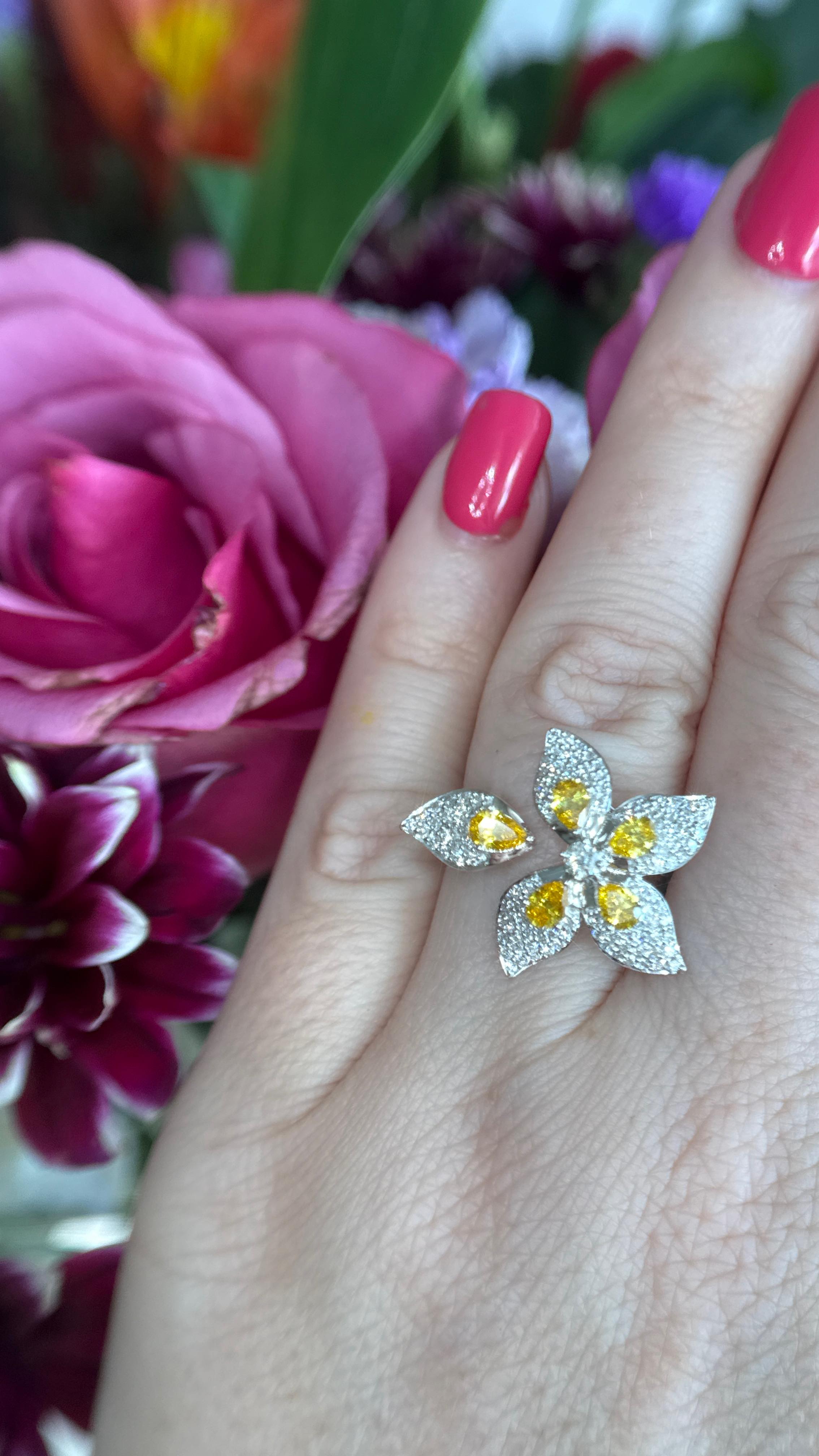 Golden petals in full bloom 🌼✨
A radiant yellow diamond flower ring that captures sunshine in every sparkle—fresh, vibrant, and effortlessly elegant…
https://www.obsessiondiamonds.com/product-page/yellow-diamond-flower-ring
#YellowDiamond #DiamondRing #FloralJewelry #BloomInStyle #StatementRing