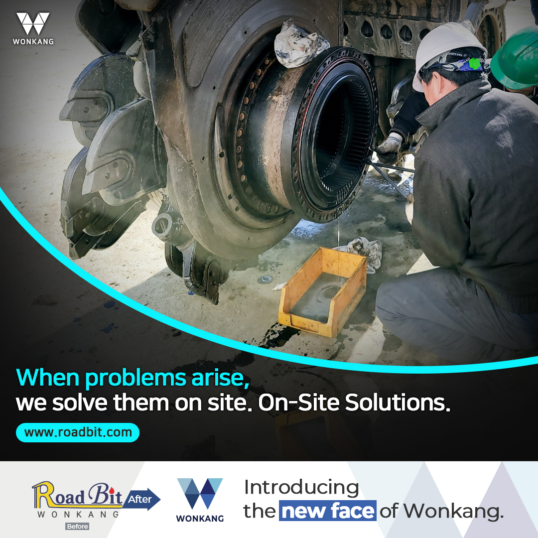 When problems arise,
we solve them on site. On-Site Solutions.
www.roadbit.com
#Diaphragmwall #Slurrywall #trenchcutter #BC30 #BC32 #BC35 #BC40 #cutterteeth #gearbox #mudpump #korea #wonkang #roadbit #cuttingwheel #BCF10 #BCF9 #spareparts #Mechanicalseals #Damper #Gearing #Complete #Assembly #roadheader #pick #tunneling #1500mm #bearing