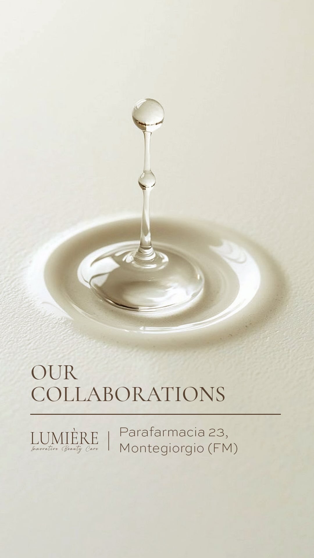 Una nuova collaborazione✨
I prodotti Lumière arrivano nella Parafarmacia 23 a Montegiorgio (FM), per accompagnarti nella tua routine di benessere con il supporto di professionisti.