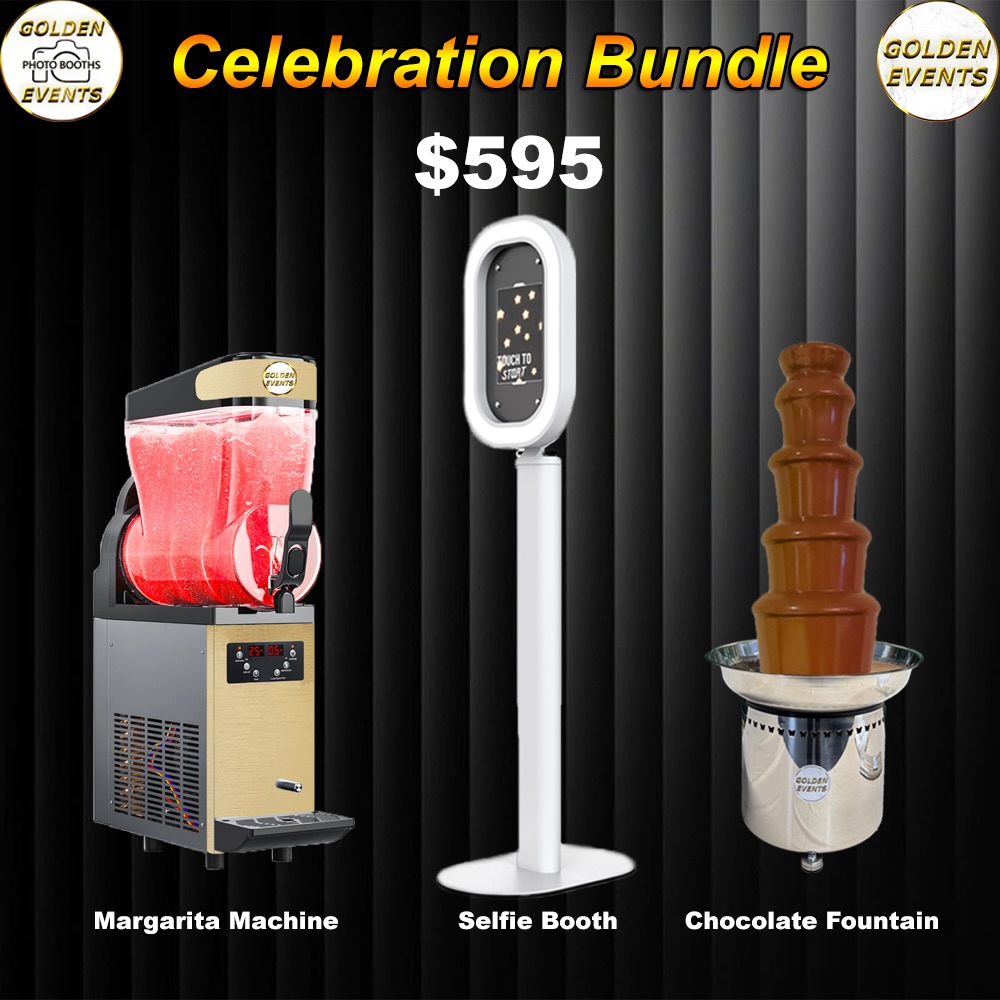 If you have a formal event comment up, this is the bundle you need! Treat your guests to delicious refreshing margaritas, chocolate-dipped snacks, and a selfie photo booth to immortalize your special moment! Limited time only!