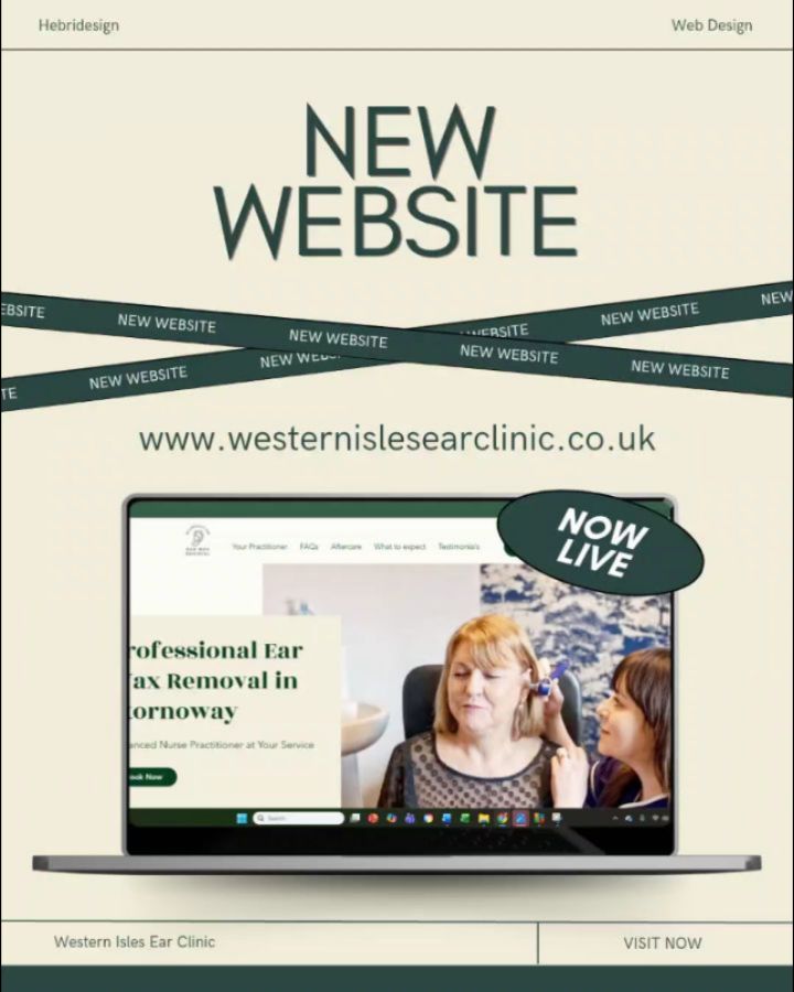 ✨ Website Launch ✨
I’m delighted to share the launch of a brand new website for the Western Isles Ear Clinic 👏
I designed and built this site with a clear focus on simplicity, trust, and user experience - making it easy for patients to find information, feel reassured, and book appointments with confidence.
The website includes:
✔️ A clean, professional design to reflect a clinical service
✔️ Clear, easy-to-understand treatment information
✔️ Simple navigation for all users
✔️ Fully responsive design across mobile, tablet and desktop
✔️ Streamlined booking experience
If you’re thinking about a new website or a refresh of your current one, I’d love to help 👇
📩 Get in touch to start your project
#Hebridesign #WebsiteLaunch #WebDesignScotland #OuterHebrides #Stornoway