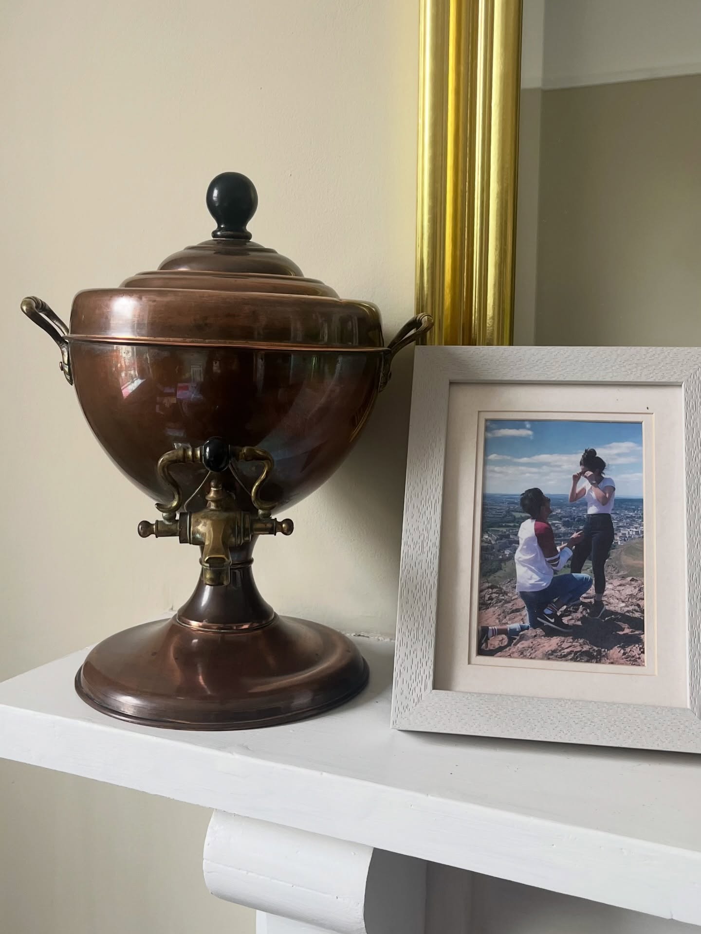 I realised something recently... almost everything in our home has a story behind it. We even chose to buy a Victorian house for that very reason - we loved the idea of imagining all the different families who have lived here over the last 100 years, and we are the current custodians.
Photo 1 + 2 - this was my great grandmother's tea urn with a small bunch of dried flowers from her wedding day over 100 years ago 😲
Photo 3 - Glasses from my grandparents's 50th wedding anniversary. They passed away when I was younger ♥️
Photo 4 - I found this in my dad's study - I think it may have something to do from when he was in the Royal Artilery Band as a musician 🎷
Photo 5 - I found this under the floorboards in the dining room when we were renovating the house - thought to be a cigarette pack from the 1920s! I've framed it and put it on show in the hallway 🖼️
Photo 6 - this is an old writing desk we saw outside someone's house, they were giving it away for free and I loved the idea that someone used to write letters from it. It now lives in our living room with a musical instrument lamp that my dad made - he used to breathe new life into musical instruments that didn't work anymore 🫶
Stories deserve to be treasured, celebrated and remembered and so does your love story 🤍 Imagine your family looking through your wedding ceremony script with your love story and hand written vows in a hundred years time, how special would that be 🥹
#weddingcelebrantdevon #weddingsdevon