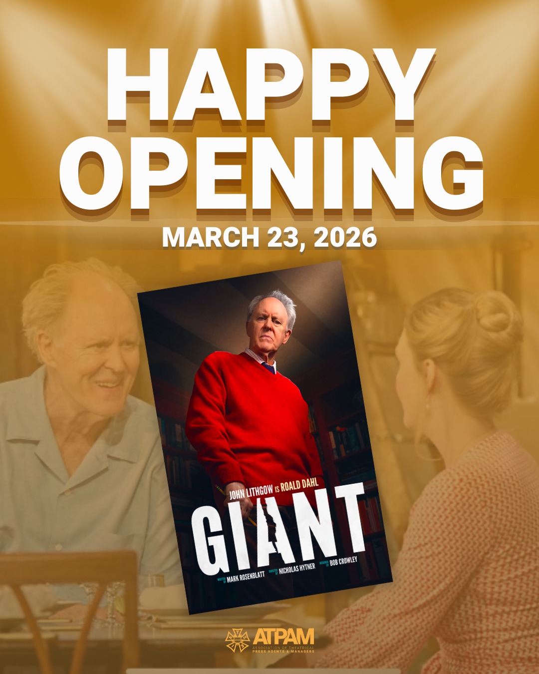 Wishing a GIANT 'Happy Opening' to the incredible cast, crew, and #ATPAM members behind this powerful production. 🎭 Here’s to an unforgettable Broadway run, @GiantThePlay!