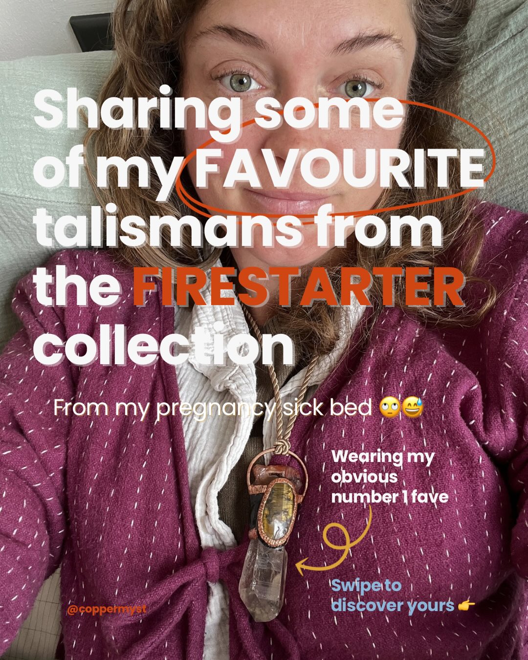 Not feeling well the last few days AT ALL but it’s nice to know I completed the gorgeous Firestarter collection before all this kicked off!
A collection of transformation and fiery energies, these are some of my faves still available on coppermyst.com 🔥