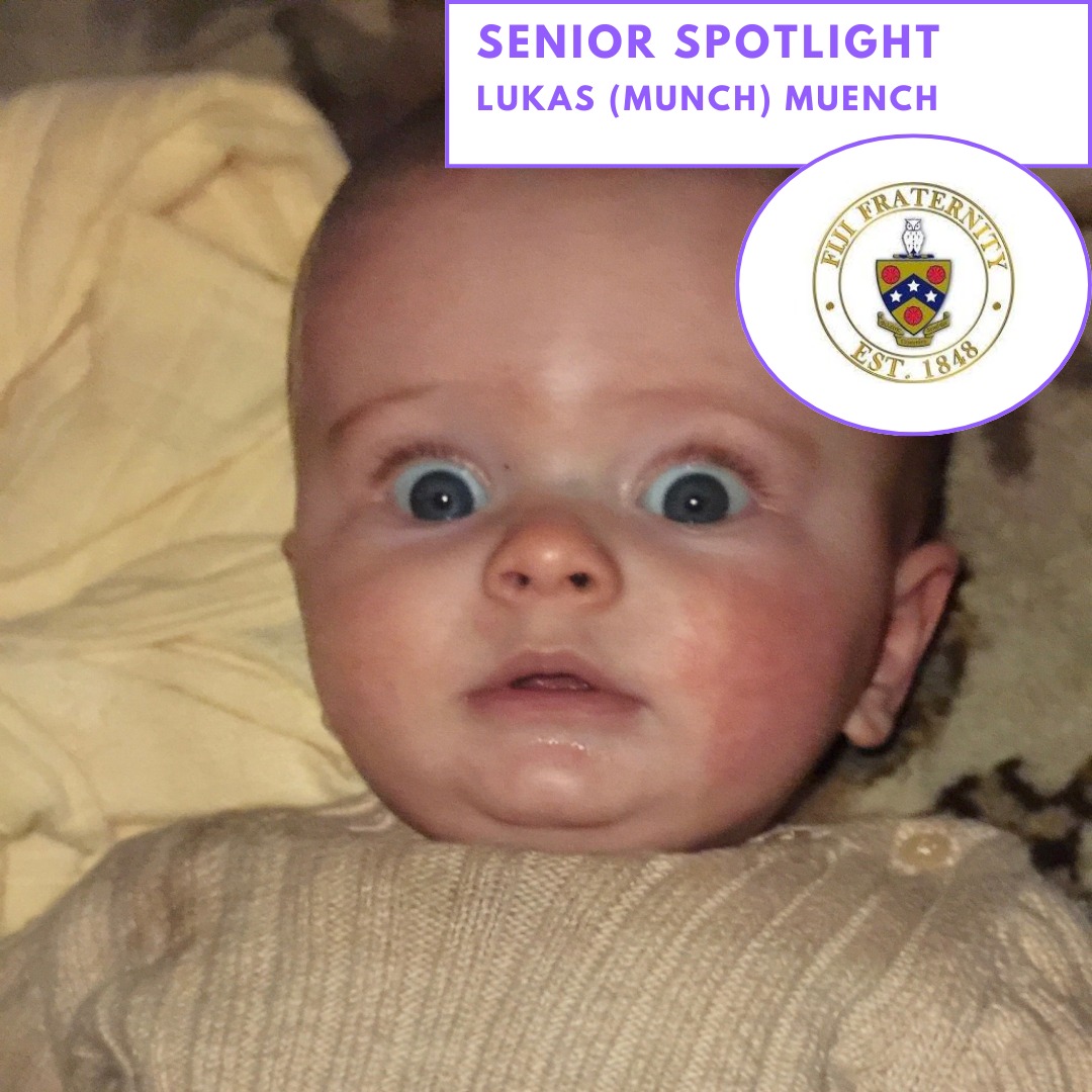 **SENIOR SPOTLIGHT**
Hometown: Tampa, Florida
Major: Business Administration - Management and Exercise Management
Positions: Brotherhood and Fundraising
Plans after OWU: "I'm still figuring it out but will definitely travel a bit. Then, I hope to work in software sales!"
Favorite thing about FIJI: "The daily lobby conversations, the relentless roasts, but most importantly, the laughs that come with both and knowing that theyy always got your back, whether they say it or not."
Thing's he'll miss about FIJI: "I'll miss our brotherhood events like FIJI Olympics and playing dye, and the everyday lobby interactions we have"