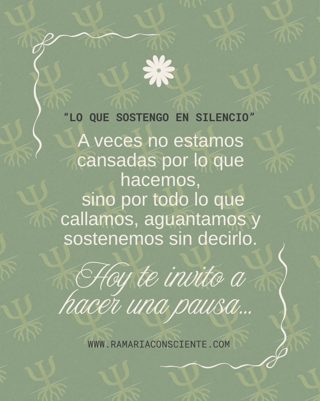 Guarda este post para volver a él cuando lo necesites
💭 Y si te hizo sentido, compártelo con alguien que también esté sosteniendo mucho en silencio.
#SaludMental #Autocuidado #Reflexión #Terapia #AmorPropio