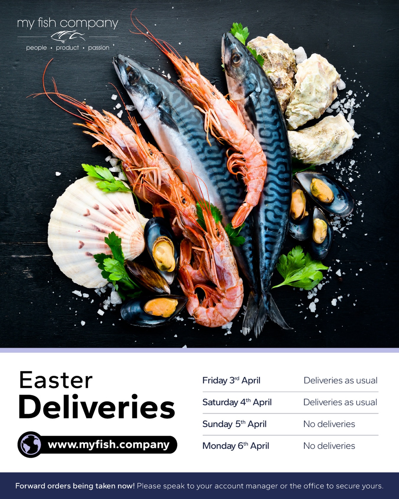 🐣 Easter Service Update: Plan Your Plates! 🍽️
The long weekend is fast approaching, and we want to ensure your kitchens are fully stocked with the finest catch. To help us manage the holiday rush and guarantee your supply, please take note of our Easter delivery schedule:
Our Holiday Hours
✅ Good Friday: Delivering as usual
✅ Easter Saturday: Delivering as usual
❌Easter Sunday: No deliveries
❌Easter Monday: No deliveries (Back to normal Tuesday)
A Note to Our Chefs
Easter is one of our busiest periods of the year. To ensure we can source the specific species and quantities you require, please send over your pre-orders as early as possible.
The sooner we have your requirements, the better we can secure the best of the morning’s landings for your menus.
☎️ 01253 779813
#chefsofthenorth #seafood #fishmonger