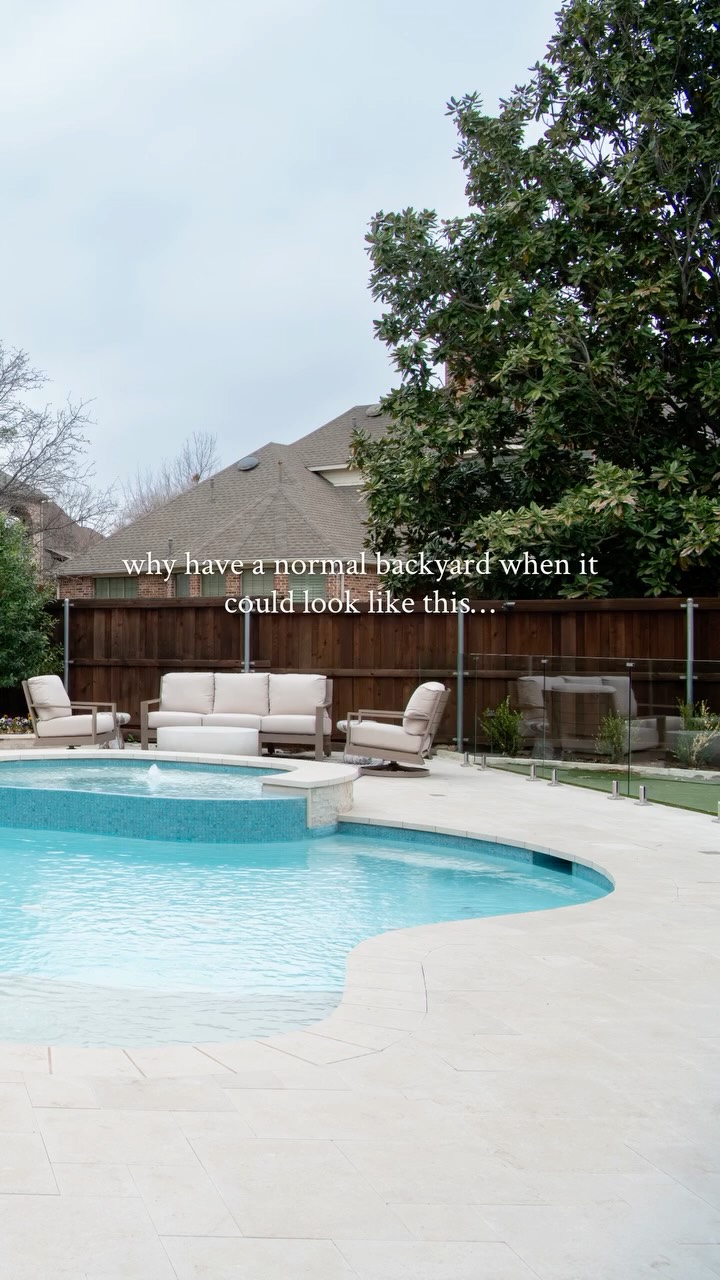 Boring backyard? Enter: a professionally designed pool house and backyard oasis, perfectly equipped with a golf simulation room and personal home gym. Get ready for sun-soaked days and effortless entertaining. ☀️
Dreaming of your own slice of paradise? Check out our website to get started!
#summerhome #poolhouse #dreambackyard #dallastx #interiordesign