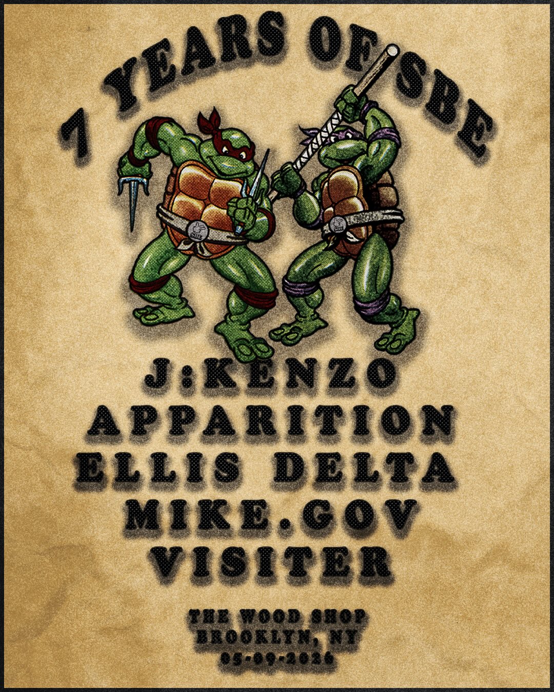 It’s that time of year people, the teenage mutant ninja sound boys are celebrating 7 years in NYC
J:Kenzo makes his long awaited return to Gotham, Apparition of Ternion Sound joins him for his project’s NYC debut. Crew mates and SBE day-ones Ellis Delta, Mike.Gov & Visiter on supporting duties. As the anniversary parties tend to go, this one’s for the heads
Reinforced sound in the place
Flyer by @sarkosis.nj
Tix via RA and KYD (link in bio)
SEE YOU IN THE DANCE