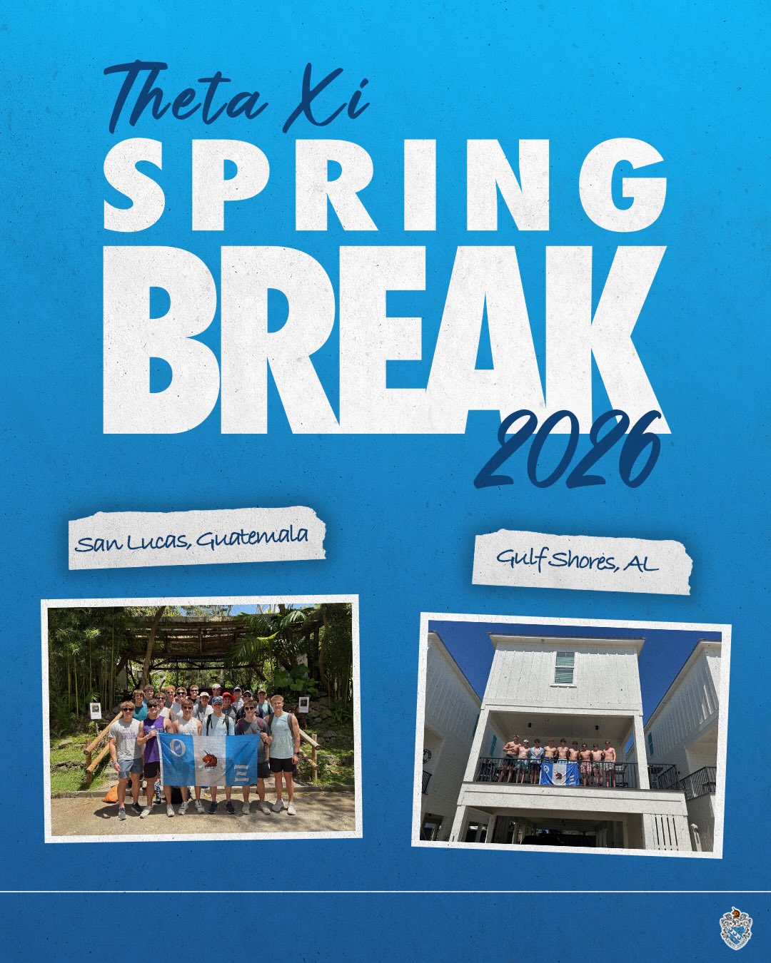 Over break, our brothers switched up the scenery—from serving in Guatemala to a trip to Gulf Shores, memories were made that will last a lifetime. Now we’re back, recharged and ready to finish the semester strong. 🏝️🗻