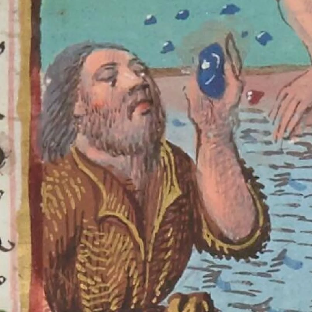 Extraction de pierres précieuses dans Barthélémy l'Anglais, Livre des propriétés des choses, XVe siècle.
Paris, BnF, ms Français 9140.
#medievalmanuscript #illuminatedmanuscript #medievalart #medieval