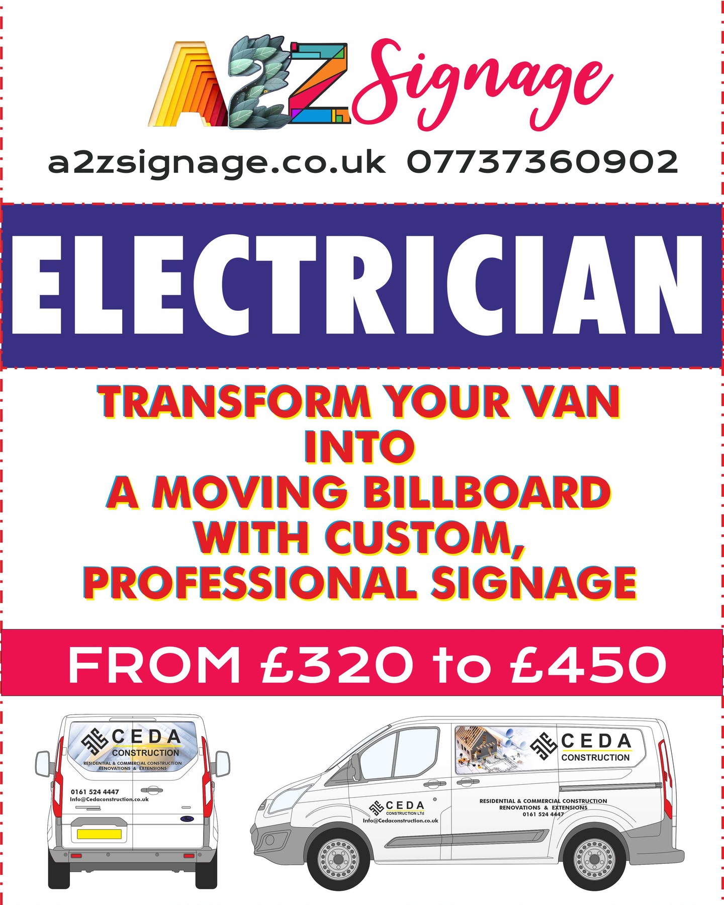 If you are looking for signage for your business we can do vans, trailers, trucks, and buses. Our units are big enough to accommodate your needs.
Drop our sales team a message to find out more if you are looking for custom vinyl prints installed on your vehicle.
A2Z Signage |141 Wilbraham Rd | Manchester M14 7DS| info@a2zsignage.co.uk | Tel: 07737360902 |
Contact our sales team and see what we can do for your vehicle and get booked in today!
📞 07737360902
🌐 www.a2zsignage.co.uk/
📧 info@a2zsignage.co.uk
#vinylwrapping #wrapped #vehiclegraphics#vehiclesignage#vehiclesignwriting #vehiclesignage