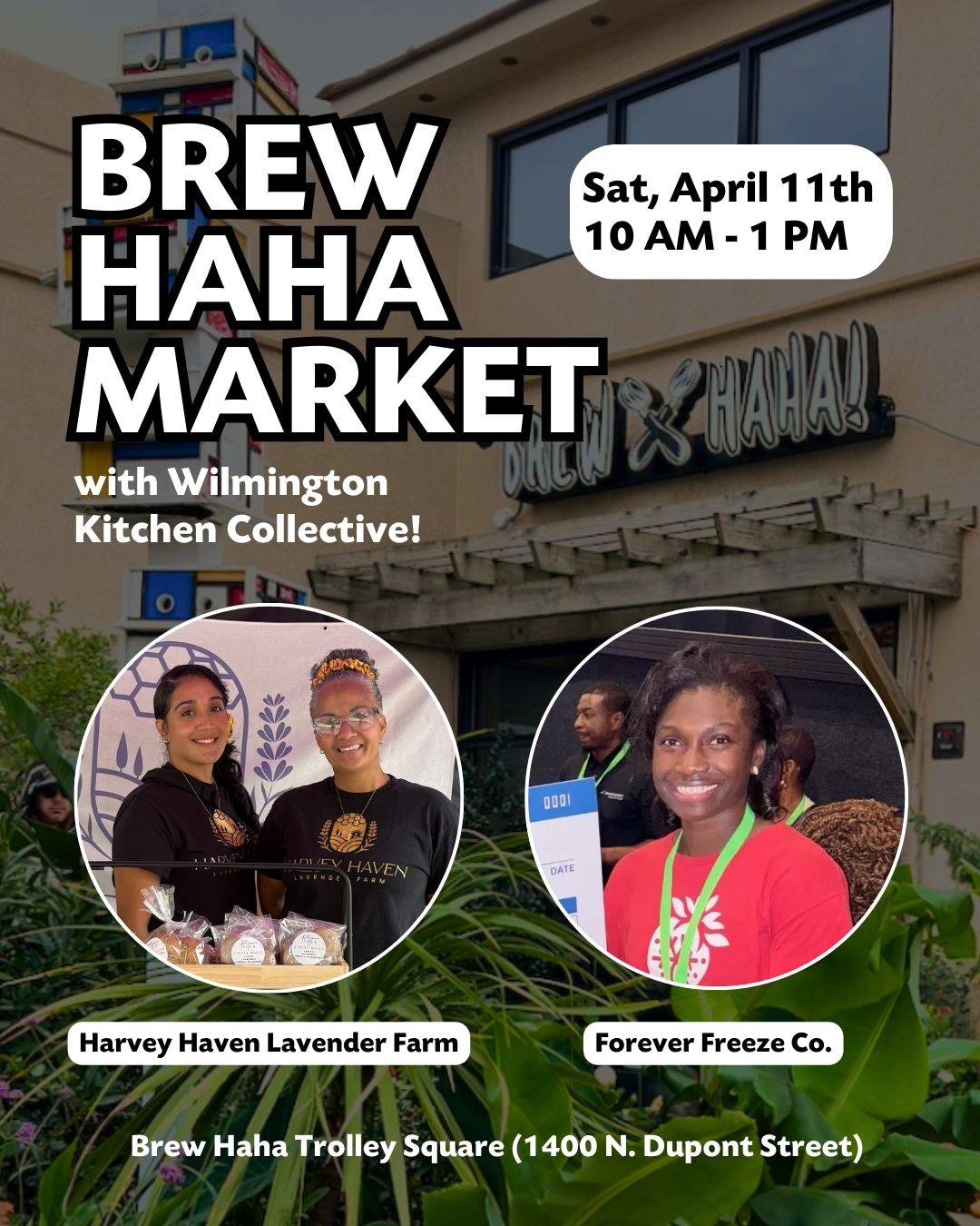 Our next @BrewHahaCafe Market is coming soon! 🙌
Join WKC entrepreneurs @HarveyHavenLav and @ForeverFreezeCo. on Saturday, April 11 from 10 AM to 1 PM at the Trolley Square Brew Ha Ha.
Check out lavender-infused products and freeze-dried goodies while enjoying a drink or snack from the cafe! 💜🍬
#WilmingtonDE #WilmingtonEvents #CulinaryEntrepreneurs #BrewHaHa