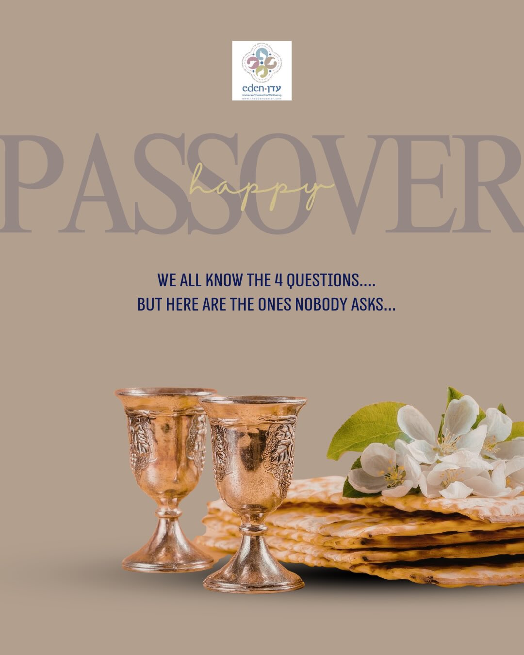 Passover is about questions.
But some of the most important ones don’t get asked out loud.
We hear them. Every day.
The ones about our bodies.
About intimacy.
About the quiet, invisible work behind making everything happen.
The ones that don’t always have easy answers —
but still deserve space, language, and care.
And maybe that’s part of what freedom can look like too.
Chag sameach!