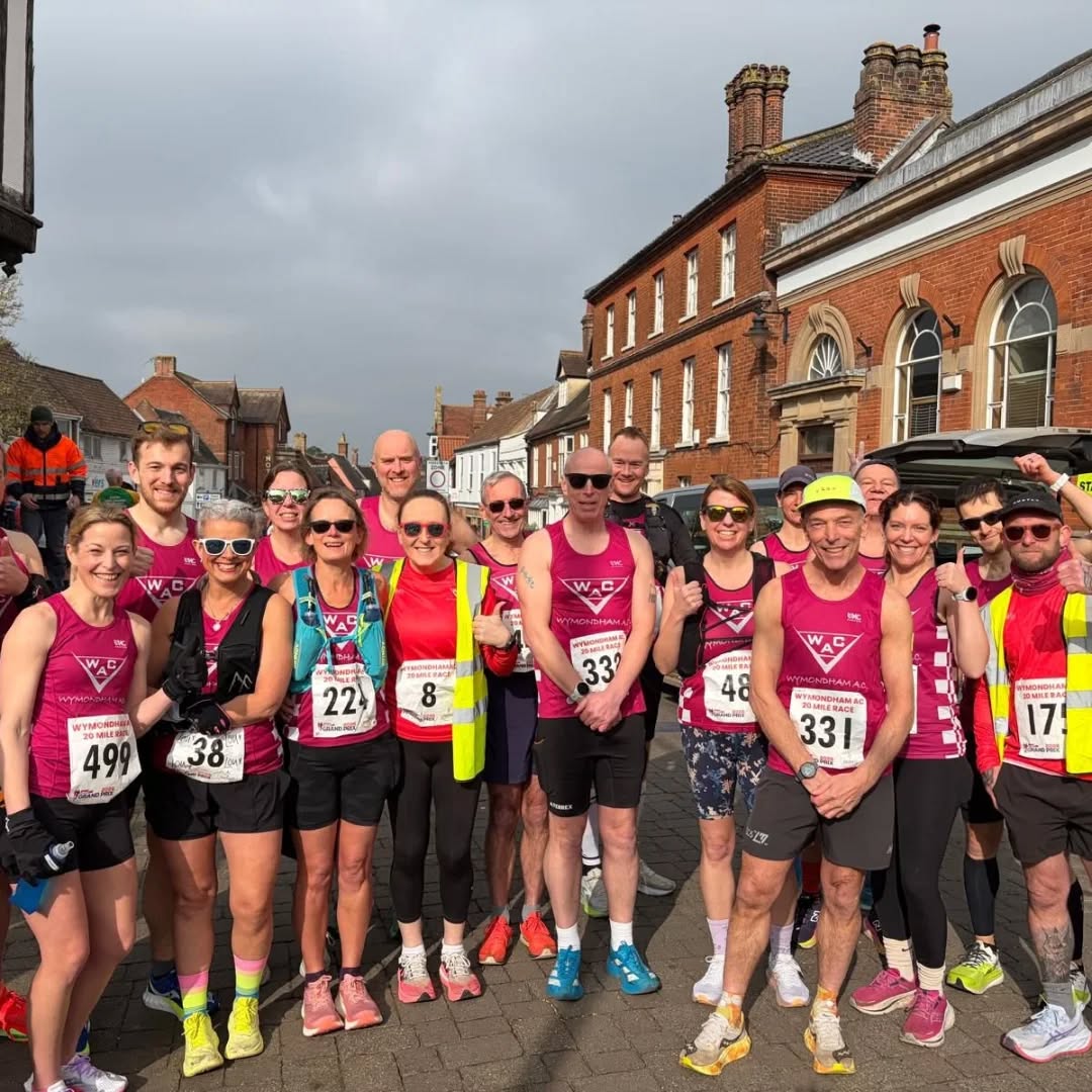 Last weekend we had the joy of hosting our own 20 mile race, in glorious sunshine. We had 20 WACers competing and a whole lot more organising, marshaling, cycling and doing all the jobs that go into putting on a road race. Thank you and well done! Congratulations to Kyle Brookes, Chrissie Sharpe and Pete Sharpe on your new PBs.
Elsewhere we had three club members take on the Rome Marathon. Special mention to Daniel Shilling for choosing a marathon as his first ever race, and Dani Gilbert for achieving a PB.
Andy Baxter also completed the Moorathon Trail Marathon and Louise McDonnell ran a great race at the Colchester 15.
Celebrating the joys of spring we had Lyn Ottaway and Rachael Lockwood donning fancy dress at the Thetford 5k Bunny Run, before hop footing it back to Wymondham to marshal in their seasonal attire.
Finally, on Wednesday, it was the last of the mid week XC series, over at High Lodge, with another brilliant WAC turnout.