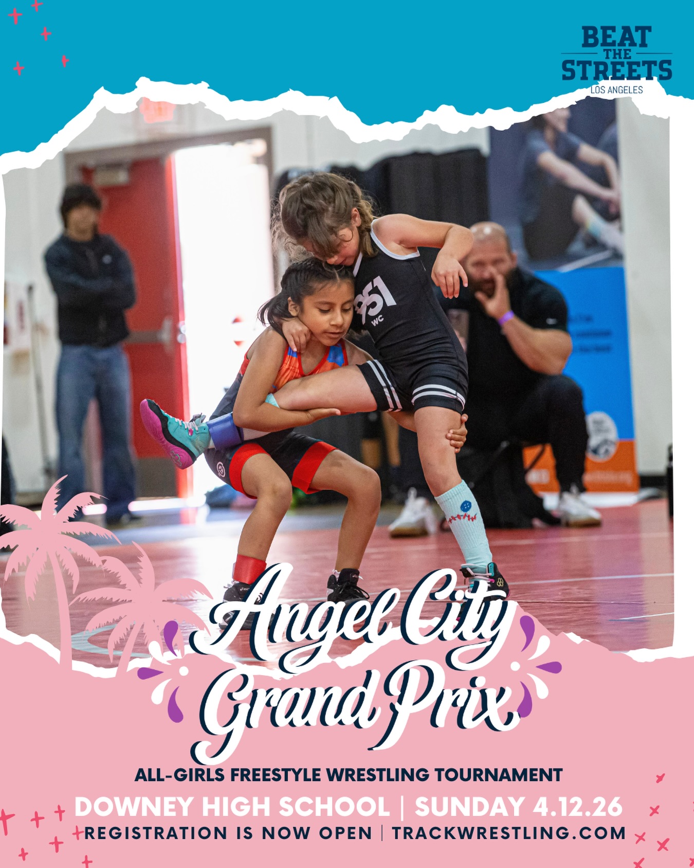 Registration is LIVE for the Angel City Grand Prix 🔥🤼♀️
We’re thrilled to announce that registration is now open for Beat the Streets Los Angeles’ premier all-girls freestyle wrestling championship.
📅 Sunday, April 12, 2026
📍 Downey High School
Each year, the Angel City Grand Prix continues to grow, bringing together athletes from across the region to compete and showcase the strength of girls wrestling.
Register now through the link in our bio
#AngelCityGrandPrix #BTSLA #GirlsWrestling #WrestleLikeAGirl #freestylewrestling