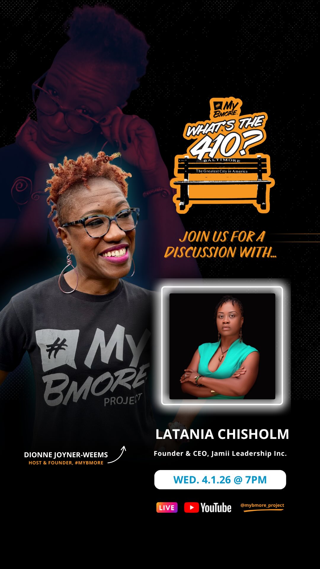 There are no degrees of separation in #MyBmore.
While speaking with @jamiileadershipacademy—Founder & Chief Envisionary Officer of Jamii Leadership Inc.— I gave a random shoutout to @akil_lateef, mathematician, educator, and founder of @allthismath.
Little did I know it would connect back in real life.
That’s Baltimore.
The people doing the work?
We’re closer than we think.
And that’s exactly how this city keeps going.🔥
🟧 Watch the full conversation with Latania Chisholm:
📅 April 1 at 7PM
on #MyBmore Project’s YouTube 📺 + website 💻
⏰Set Your Reminder: https://www.mybmoreproject.com/post/mybmore-what-s-the-410-w—latania-chisholm
#mybmore
#whatsthe410
#riseofthestorytellers