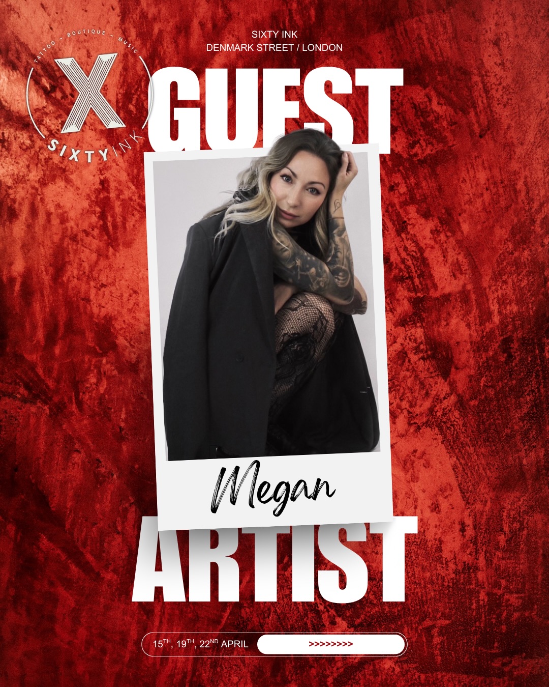 We have the amazing @megandotart in the studio for April. Get in touch with her to get the cleanest lines around.