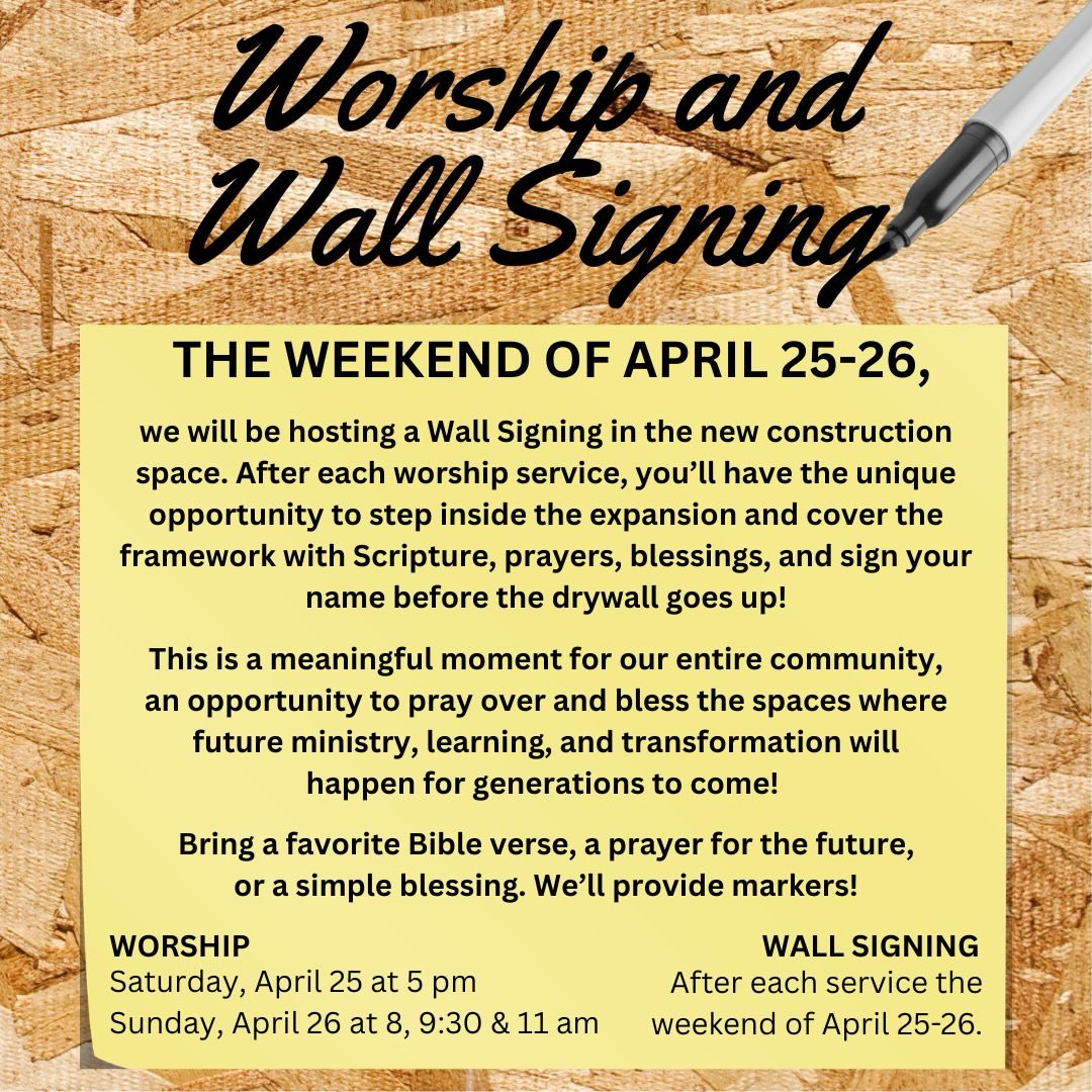 Join us this weekend as we celebrate “Building for Eternity!”