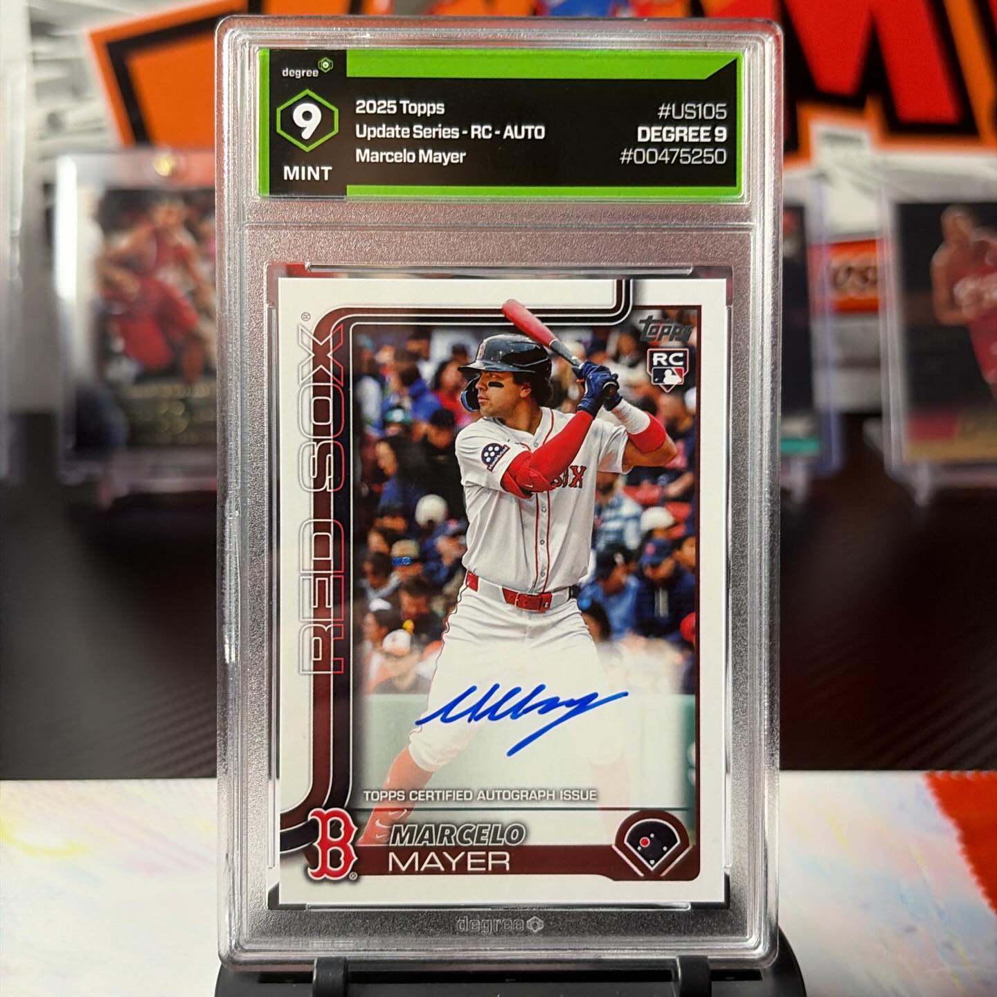 2025 Marcelo Mayer #topps update series Rookie Auto graded Mint 9 by @degreegrading just landed here at Rocket’s Locker and it’s insane 🔥🔥🔥🔥 #mlbcards #slabs #degree #rookieauto