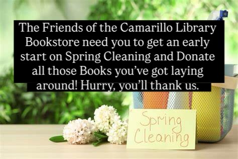 You can bring your small or hand carried Donations to the front counter of the bookstore Tuesday-Saturday 10am to 4pm. Larger Donations can be brought around the back of the bookstore Monday - Saturday 10:30am - 3:30pm. Ring the bell. Thank you for your Donations. #friendsofthecamarillolibrary #donate #springcleaning #camarillolibrary #camarillo