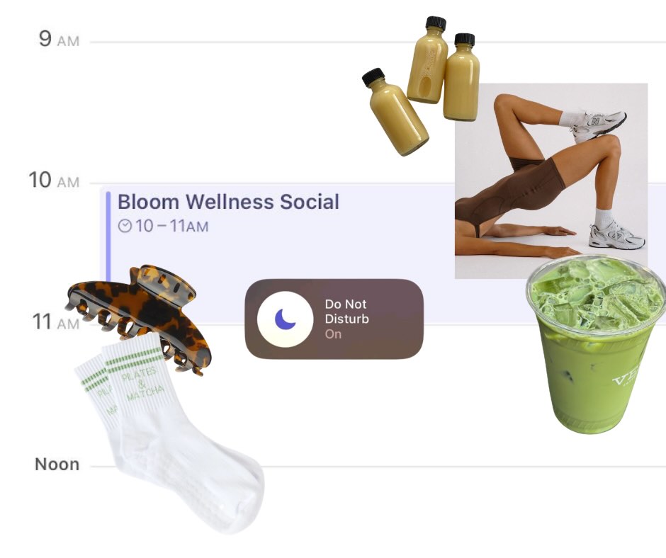 A slower kind of morning at Bloom, join us for Bloom Wellness Social on April 25th at 10AM. We’re setting up on the lawn for a mat Pilates class with Stacie Humphries. Movement, fresh air, and a space to reset (fully covered with a tent).
Your ticket includes a matcha, a wellness shot (optional of course!), and a curated swag bag with a few of our favorite things. We’ll also have a nutritionist on site, and Abbee will be there if you’ve been curious about vitamins or where to even start. It’s limited on purpose. Smaller group, better experience. Tickets are required and available through Venmo.
Cost PP is $55 / Venmo: bloomestheticsdayspa