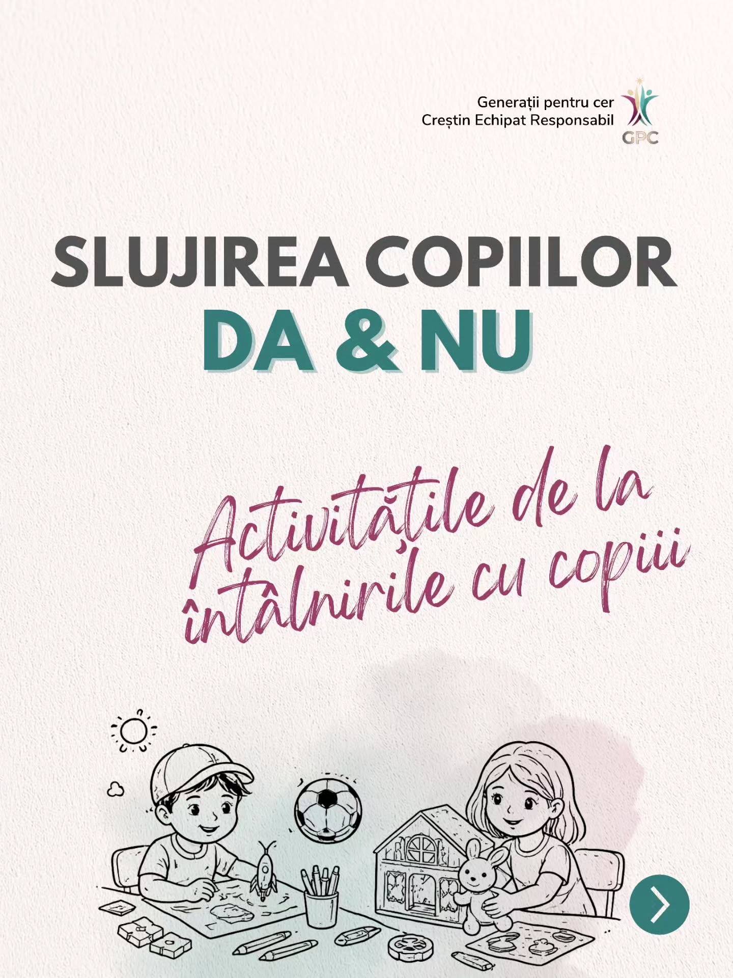 Nu cantitatea de activități face o întâlnire reușită, ci calitatea momentelor create.
De multe ori simțim că trebuie să facem „cât mai mult” cu copiii. Dar adevărul este că prea multe activități pot duce la oboseală, grabă și pierderea conexiunii.
Copiii au nevoie de:
✔️ timp
✔️ atenție
✔️ implicare reală
În acest carusel vei descoperi cum să alegi mai conștient activitățile, astfel încât fiecare întâlnire să fie cu adevărat valoroase.
Pentru că, uneori, mai puțin înseamnă mai mult.
Scrie în comentarii: care este cea mai mare provocare a ta când organizezi activități pentru copii?
#kidsministry #education #sundayschool #generatiipentrucer