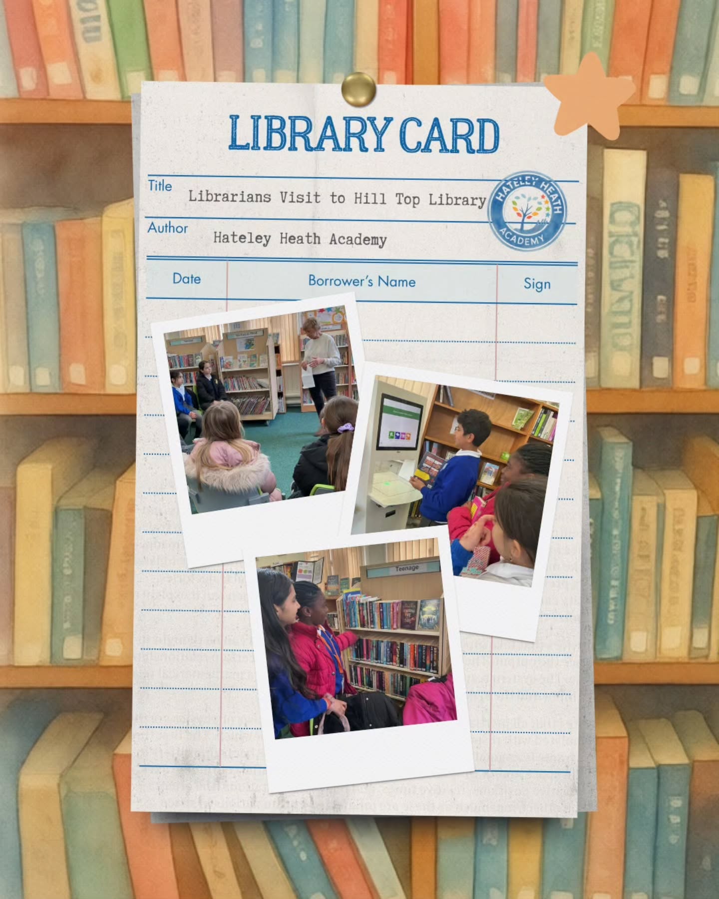 School Librarians Hill Top Library Tour 📚✨
Our pupil librarians had the best time and made us so proud! Pauline, who works at the library in Hill Top and Wednesbury, was blown away by their knowledge, confidence, and the thoughtful questions they asked. They shared all about their new roles as school librarians and the amazing things we do in our own libraries 👏
During the visit, the children explored how a library works: from finding and organising books, to understanding how the space is used and how we can make the most of our own school library. They even had the chance to borrow a book 📖
We love seeing our young librarians growing in confidence, supporting others, and bringing a real passion for reading into our school 💛