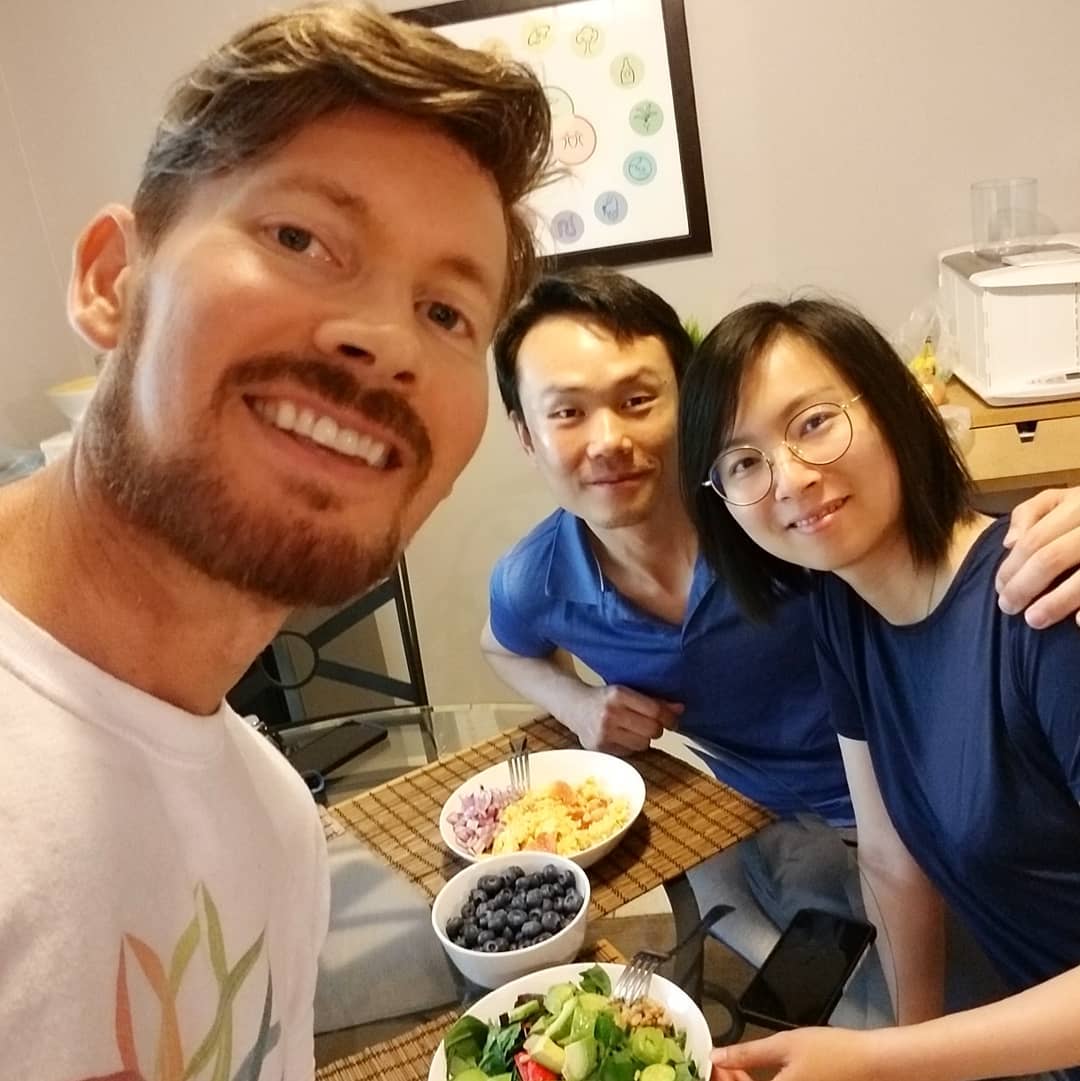 Being an Airbnb/Couchsurfing host has been a wonderful experience! I've hosted almost 100 different reservations from the most interesting people around the world. Many of them come to see the food forest garden and taste some of the most nutritious plants from all over the world. I hope to one day do this on a larger scale. My current Airbnb guests are from Taiwan. We gathered greens for breakfast and made a tropical salad from the garden. The woman had health issues in the past but now she eats healthy foods and feels great! We also went to the book store and selected some great books they can use in Taiwan to grow and eat healthy foods. 😁 #airbnb #permaculture #peoplecare #foodforest #couchsurfing #lawofattraction