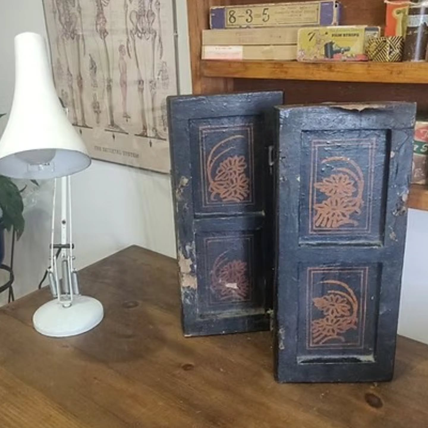 Antique Victorian late 19th or early 20th cent oak Chinese hand painted panels | https://share.google/dZCoPiYwVtE4qPYuy #stufftoyouandme