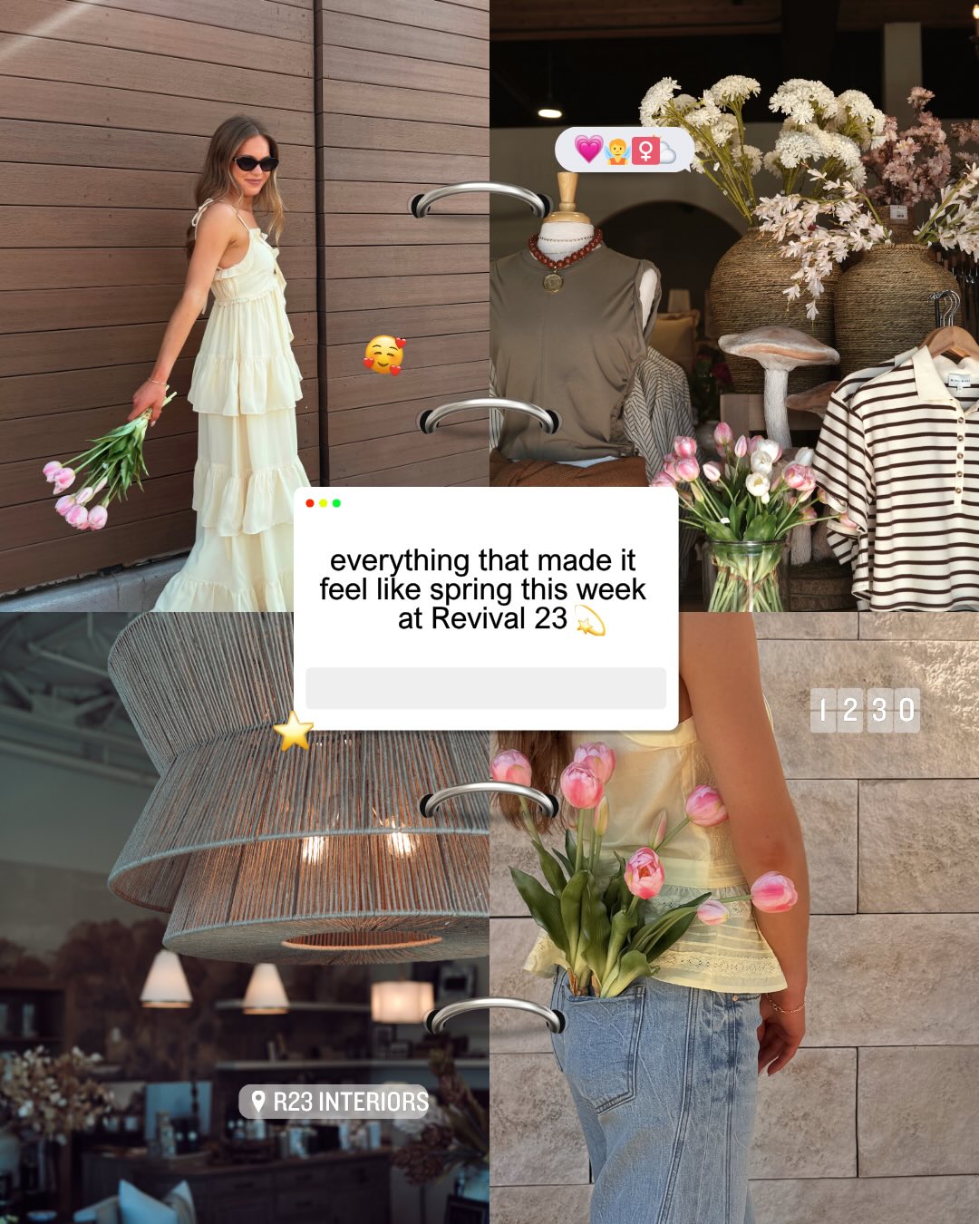 🌱🌷✨💛🌤️🍏 Spring is officially HERE!! && we are prepared 😉 Both shops are looking so so good, and so so full! We just got in lots of new tops & we’ll be open at both shops tomorrow 10-5! See you soon 😘