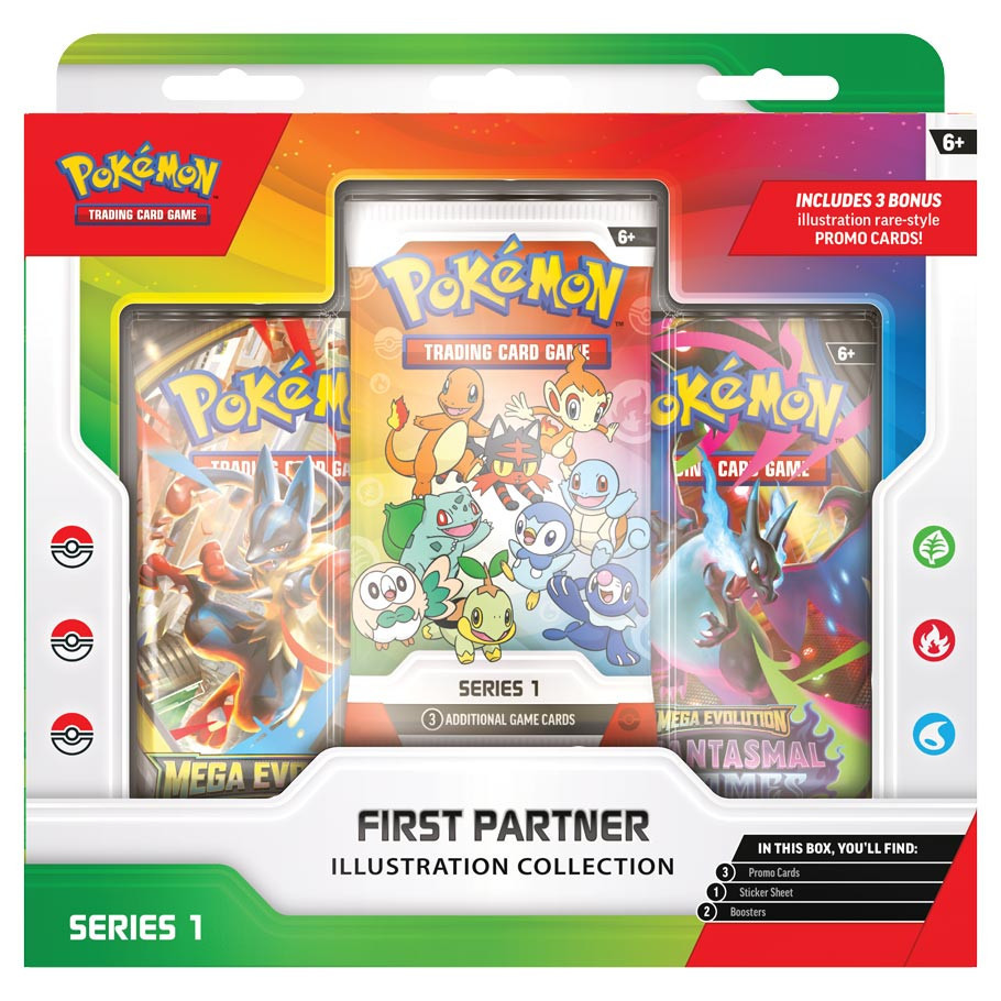 30 years of First Partner Pokémon — relive the bond! ⚡️ The First Partner Illustration Collection: Series 1 includes 1 promo booster (3 of 9 rare-style promo cards), 2 booster packs, and a sticker sheet. Perfect for collectors and fans. Link in Bio #PokemonTCG #Pokemon #Collectors #TCG #FirstPartner #Pokémon
