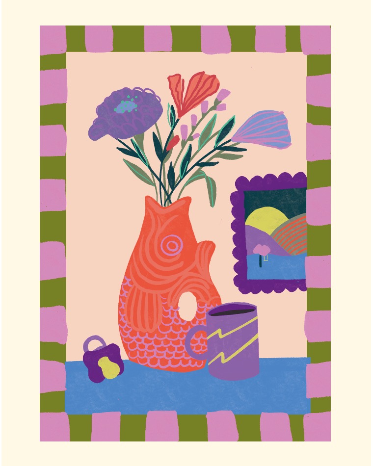 Je dessine. Je dessine chaque jour de ma vie, quelque part, sur un morceau de papier, une serviette ou même une nappe. Je dessine dans ma tête, je trace les récits des autres, et je les retranscris à ma manière, avec mon trait, dans mon propre espace. Chaque fragment du quotidien devient une forme, une ligne, une image.
Un jour, au bureau, j’ai dessiné des fleurs. Dehors, le froid les avait presque figées, comme endormies par l'hiver. Alors je les ai dessinées, pour leur donner une autre vie, pour les rendre éternelles. C’était une façon d’inviter le printemps à entrer avec moi au milieu de ces quatre murs en pierres.
Oui, peut-être que mon super pouvoir, c’est simplement ça : dessiner des fleurs.