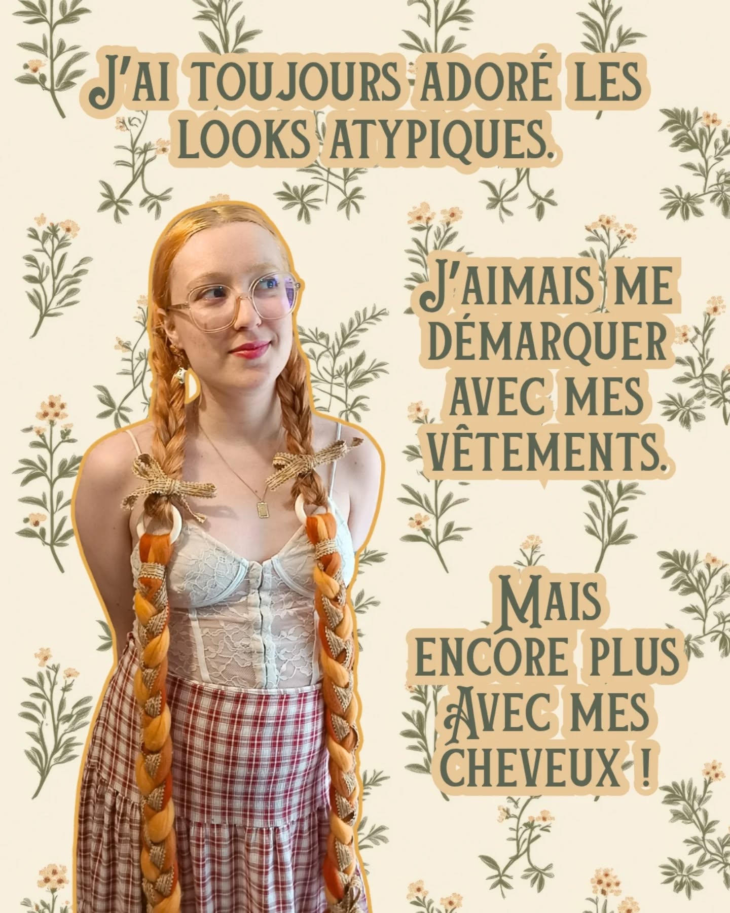 Moi et mes cheveux, une longue histoire... Encore plus longue avec ces extensions de tresses.
En vérité je brûle d'envie de m'amuser avec mes cheveux constamment (et je rêve d'avoir un jour les moyens de demander à un.e coiffeur.euse de le faire).
Mais en attendant pourquoi ne pas trouver des solutions pour transformer nos chevelures ? ✨
#hairstyle #creatricefrancaise #yarn #cottagecore #faitmain