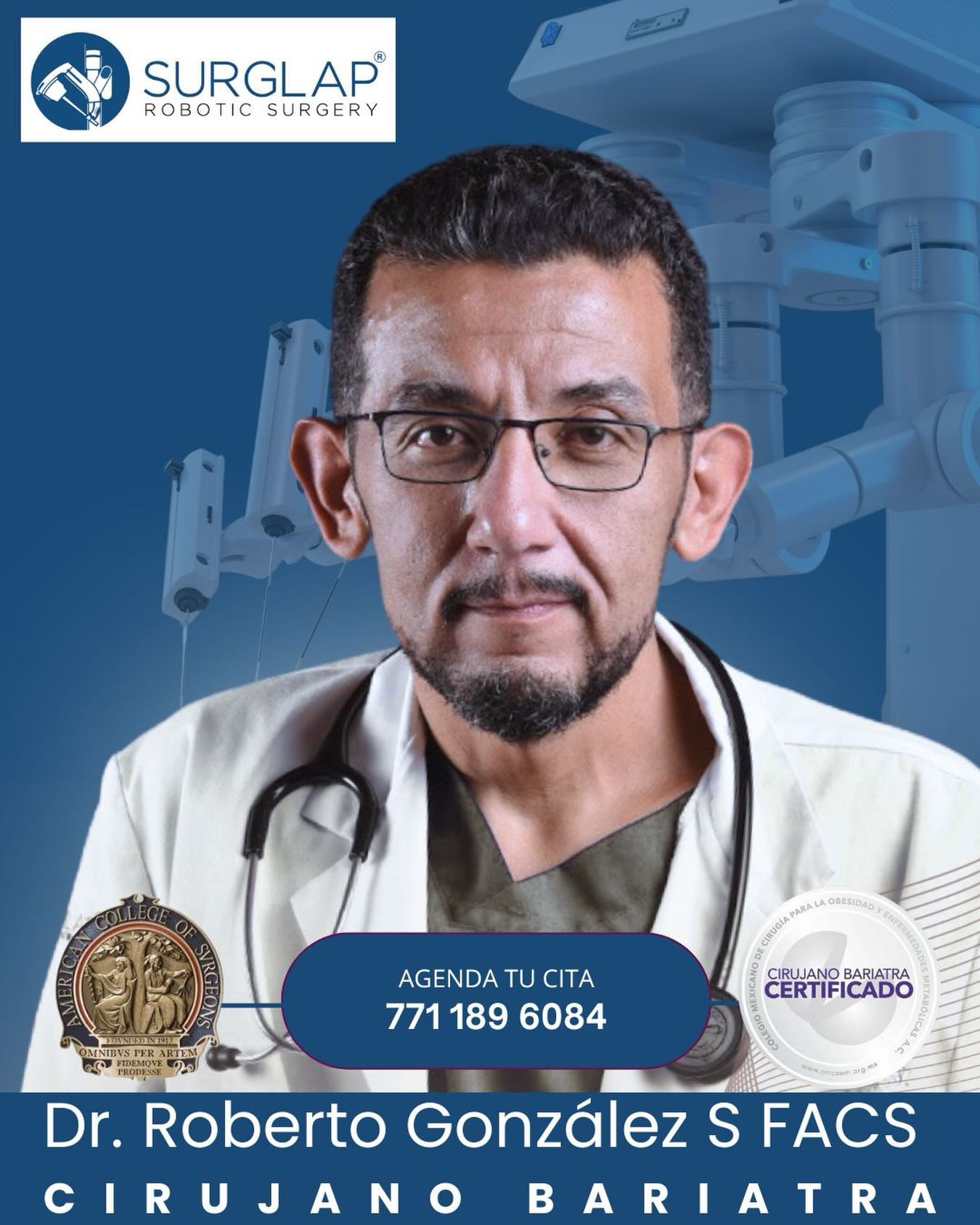 Hay decisiones que cambian tu vida…
y tu salud es una de ellas.
Si llevas tiempo postergando ese paso por miedo, dudas o malas experiencias, no estás solo.
Cada paciente tiene una historia, y mi compromiso es acompañarte en la tuya con seguridad, experiencia y tecnología de vanguardia.
🩺 DR. JUAN ROBERTO GONZÁLEZ SANTAMARÍA
Cirujano General | Cirujano Bariatra | Cirugía Robótica
Fellow del American College of Surgeons
Especialista en:
✔ Cirugía general
✔ Cirugía bariátrica
✔ Cirugía robótica
Procedimientos mínimamente invasivos, enfocados en tu recuperación, tu bienestar y tu confianza.
📍 Hospital Español Pachuca
Consultorio 23
📲 Agenda tu valoración por WhatsApp
Atención directa y personalizada
Hoy puede ser el inicio de una nueva etapa.