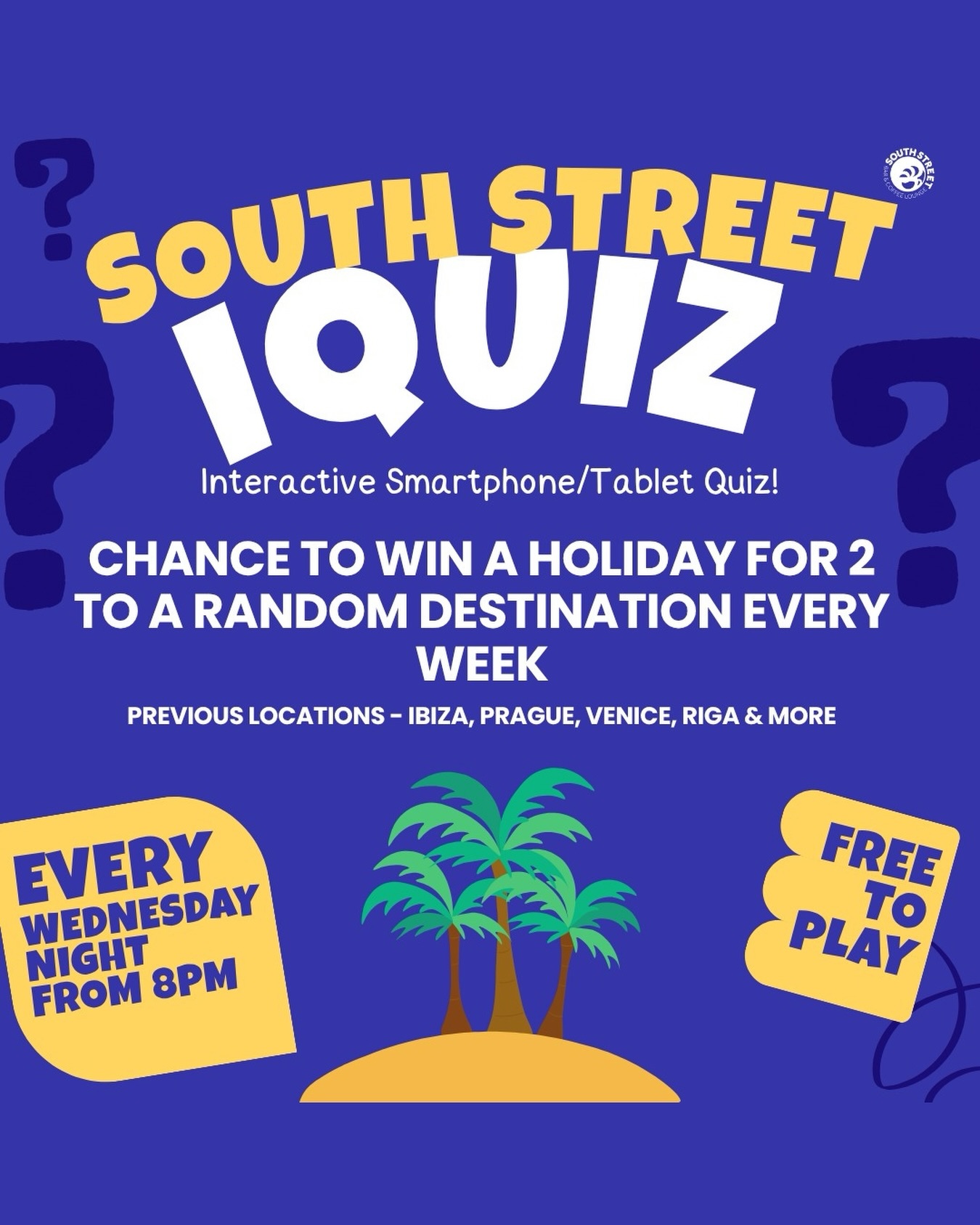 Fancy winning a HOLIDAY? 🏝️✈️
Our free weekly iQuiz @quiz_southstreetbar just got a whole lot more exciting!
We love bringing the community together to flex those quizzing brains… and now there’s a chance to bag a trip for TWO to a mystery European destination! 😱✨
🎉 It’s totally FREE to enter
🧠 Just book a table and show up
🍻 Good vibes guaranteed
📍 Southend town centre, SS1 1TJ
🔗 Book via the link in bio!
See you there, quiz legends 👑🧩
#quiz #yoursouthend #visitsouthend #visitsouthendonsea #essex