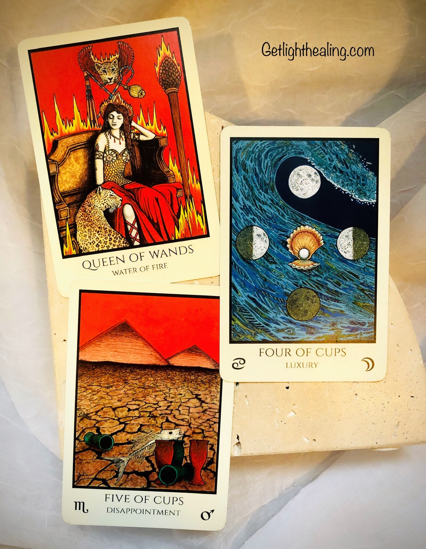 Guidance for week of April 5th, 2026: Easter
Good Friday: What must die? Queen of Wands
She is impulsive, fiery, hotheaded — quick to lash out. She expects her needs to be met exactly as she envisioned — in the way she wants, when she wants it, where she wants it. There should be a maturity to this Queen, but emotionally, she’s still a bit of a child. The moment she’s disappointed or dissatisfied, she treats it like a disaster. When desire and reality don’t match, she gets pissed — and all tragic about it.
Holy Saturday: What must wait? 5 Of Cups (Mars in Scorpio)
What feels like a loss is not a loss at all — it simply needs time to grow into something more valuable than she could have imagined. Mars in Scorpio asks: what actions will she take? Will she be destroyed by disappointment, or will she dust herself off, readjust her crown, and rise above it? She may stay hot for a while until she cools off — but if she can hold her sting, she’ll come back to herself.
Easter Sunday: What to resurrect? 4 of Cups (Moon in Cancer)
The 5 makes me think she’s got her tits in a twist over this. But instead of emotionally escalating, she needs to turn it down a notch and regain some inner stability. Queen, you’re better than this — and you know better too. Firstly, you cannot always get your way. Sometimes not getting what you want clears the space for something better to arrive or opens the opportunity to grow something beyond what you originally imagined. Resurrect your emotional containment. Pull that fire back inside —collect it, condense it — and hold it until the time is right to project it with purpose. Don’t waste it by making everyone around you an unwilling target. Your spear missed this time, but you’ll get another shot.