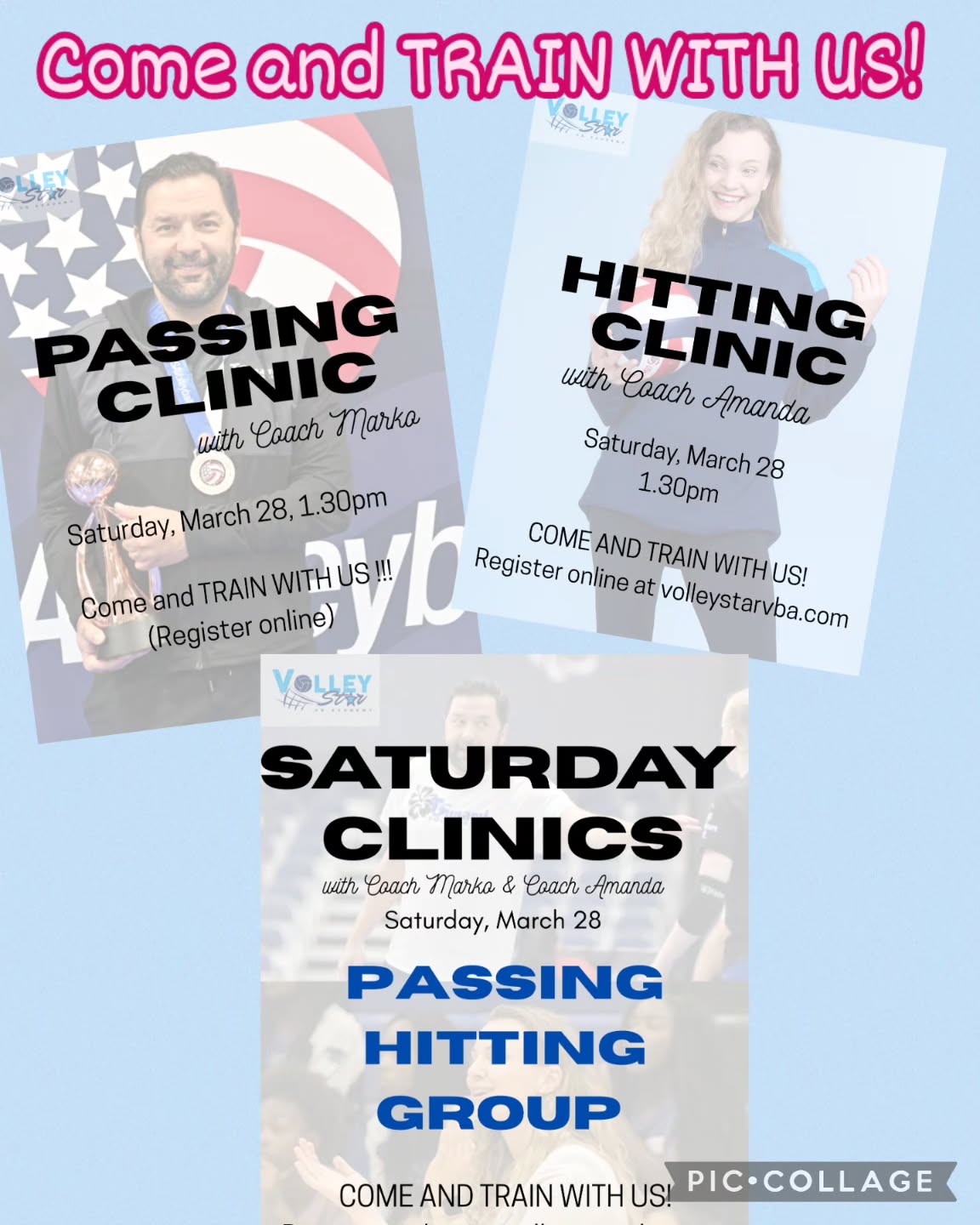 Come and TRAIN WITH US !!!
** Tomorrow we have 3 different sessions **
🔹️ Hitting🔹️Passing🔹️Group Training🔹️
Starting from 1.30pm
More info and registration, visit our website:
www.volleystarvba.com