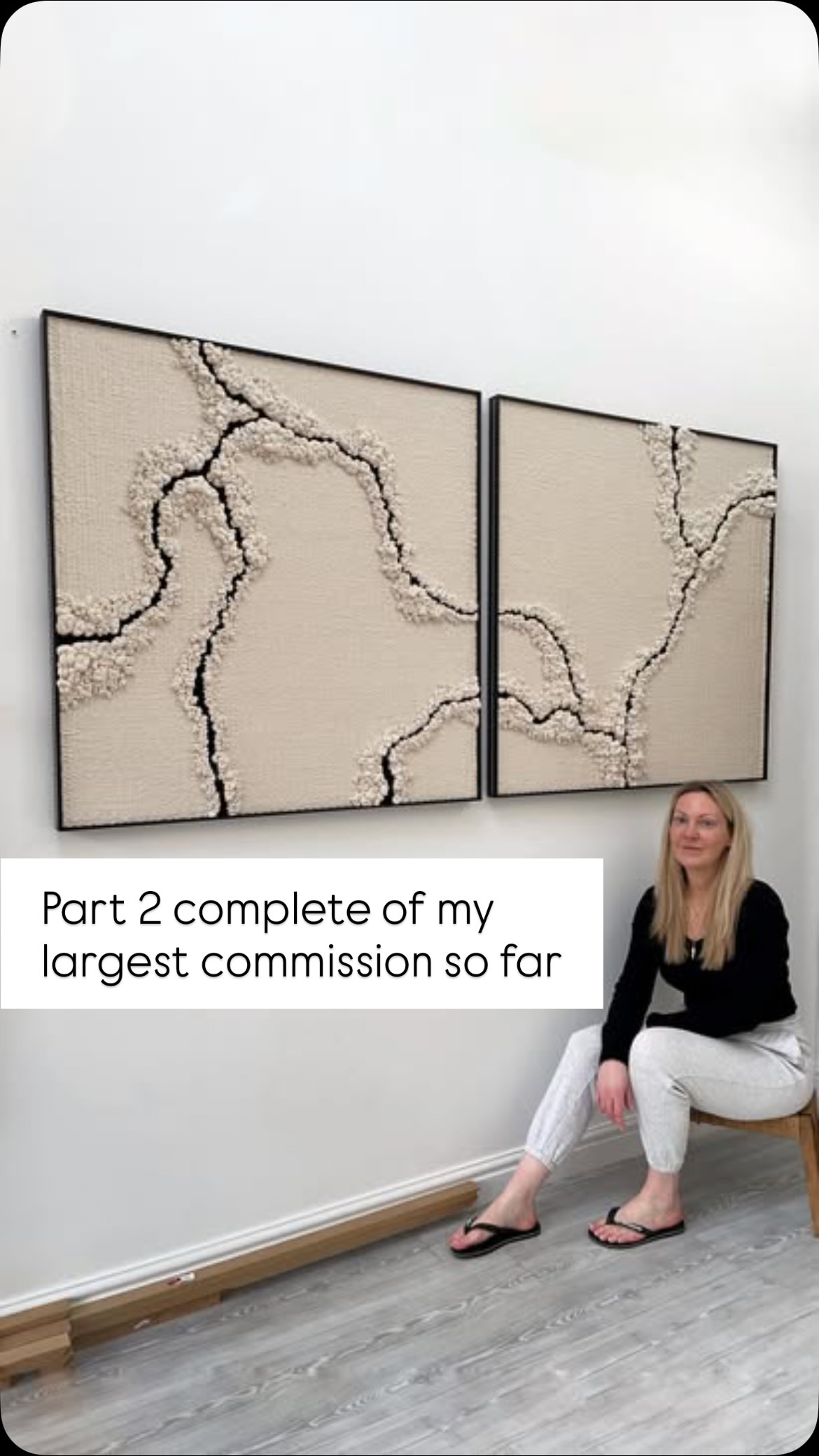 Part two of my largest commission so far.
Slow work, one thread at a time. Inspired by the quiet force of rivers cutting through stone.
The second of three large-scale woven works that have been growing quietly in the studio over recent months.
The final piece of the series will be the largest yet, at 2m wide. All are woven on bespoke powder-coated aluminium frames, designed in-house by me.
A small number of works are currently available on my website.
I take on a small number of considered commissions each year, and many begin with a simple conversation.
www.ellecollins.com
UK artist. Birmingham artist. Contemporary wall art. Textile wall sculpture. Art for interiors. Art for interior designers. Neutral interiors. Organic modern interior. Organic modern design. Texture art. Tactile art. Statement wall art. Minimalist art. Nature inspired art. Coastal inspiration. Devon landscape inspiration. Art collectors.
#sculpturalwallart #contemporarytextileart #neutralinteriors #calmspaces #natureinspired