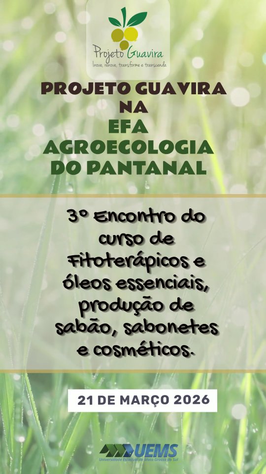 🌿✨ 3º Encontro do Curso de Fitoterápicos e Óleos Essenciais ✨🌿
Nosso terceiro encontro foi realizado na AEFAAP – EFA Agroecológica, um espaço de formação que valoriza a agroecologia, o saber tradicional e a conexão com o campo 🌱
Colocamos a mão na massa! 🧼💚
Aprendemos na prática a produção de sabão, sabonetes e cosméticos naturais, fortalecendo o uso sustentável dos recursos e a autonomia das comunidades.
Momentos de troca, aprendizado e muita conexão com a natureza! 🌿
💚 Venha fazer parte do Projeto Guavira!
🔗 Saiba mais: www.projetoguavira.com
🔗 Guavira Conecte: www.guaviraconecte.projetoguavira.com
📷 Instagram: @projetoguavira
🎵 TikTok: @projetoguavira
📘 Facebook: /projetoguavira
🎬 YouTube: @projetoguavira
#projetoguavira #InoveRenoveTransforme #uemsescola #agroecologia #fitoterapia