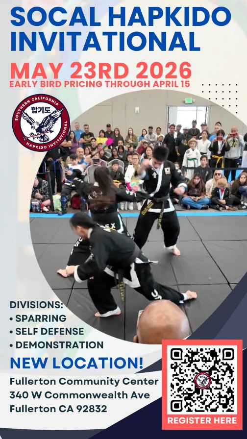 The Southern California Hapkido Invitational isn’t just another event… it’s where our entire community shows up. Every school. Every generation. One mat.
Southern California runs deep with Hapkido legacy and now it’s time to bring it ALL together.
Get ready for high-energy competition, next-level talent, and powerful cultural celebrations that honor the roots of Hapkido while pushing it forward.
Are you ready to be part of the future?
Register now with the QR code or visit socalhapkidoinvitational.com
#hapkido #tournament #합기도 #sparring #selfdefense