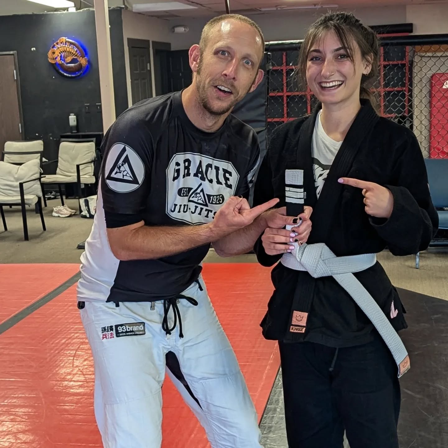 Promoting hard-working students is the greatest thing ever. Congratulations, champion, on passing your "tests" and leveling up tonight! #flowstate #selfdefense #303trainingcenter