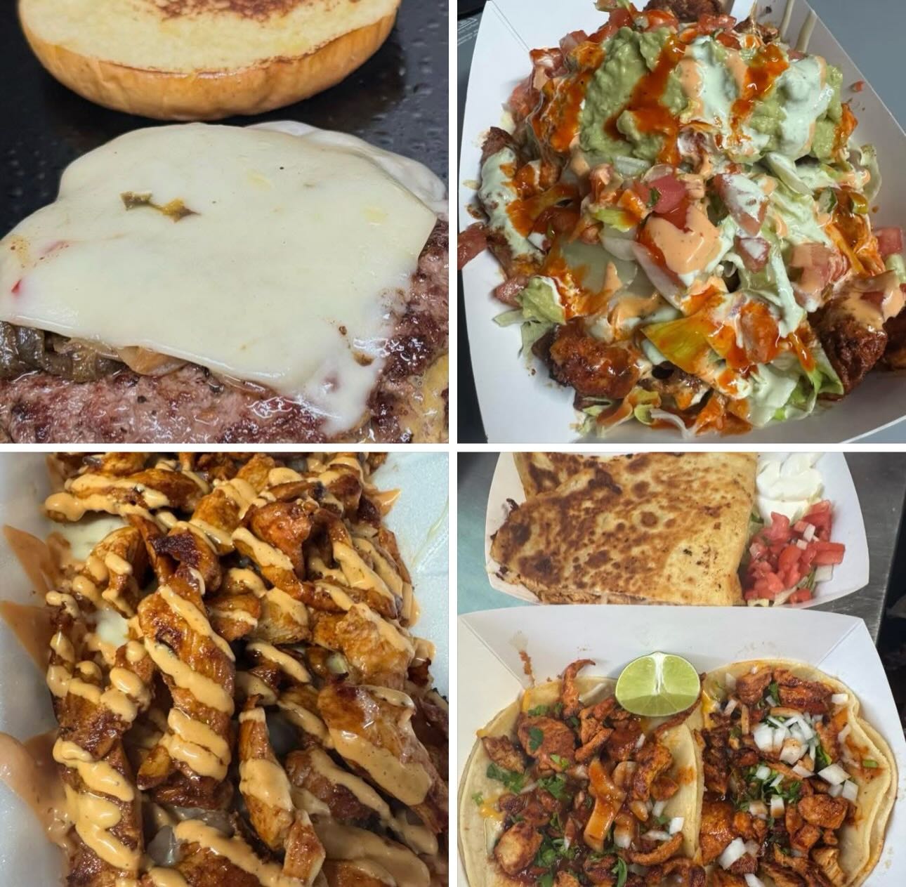 We’re back at Griffin Park for lunch today 🌯🔥
Serving now until sell out!
Today’s Specials:
• MeatLover’s Bowl or Burrito 🔥
• Jalapeño Cheddar Smash Burgs 🍔
• Spicy Pork Empanadas w/ avocado cilantro crema
• Beef & Cheese Empanadas w/ creamy chipotle
🌶️ Plus all the Creamy Chipotle options (tacos, bowls, or burritos — chicken or shrimp) 👀
And of course the full regular menu is available too
Come grab lunch while it lasts ☀️👇
📞 (603) 475-4898 — if we don’t answer, we’re at the window… try back in a bit!